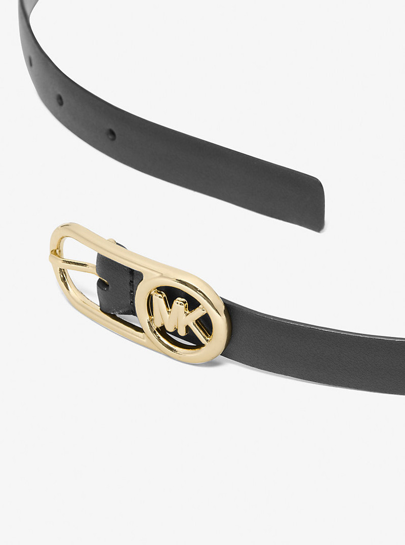 MICHAEL KORS Logo Buckle Leather Belt outlook