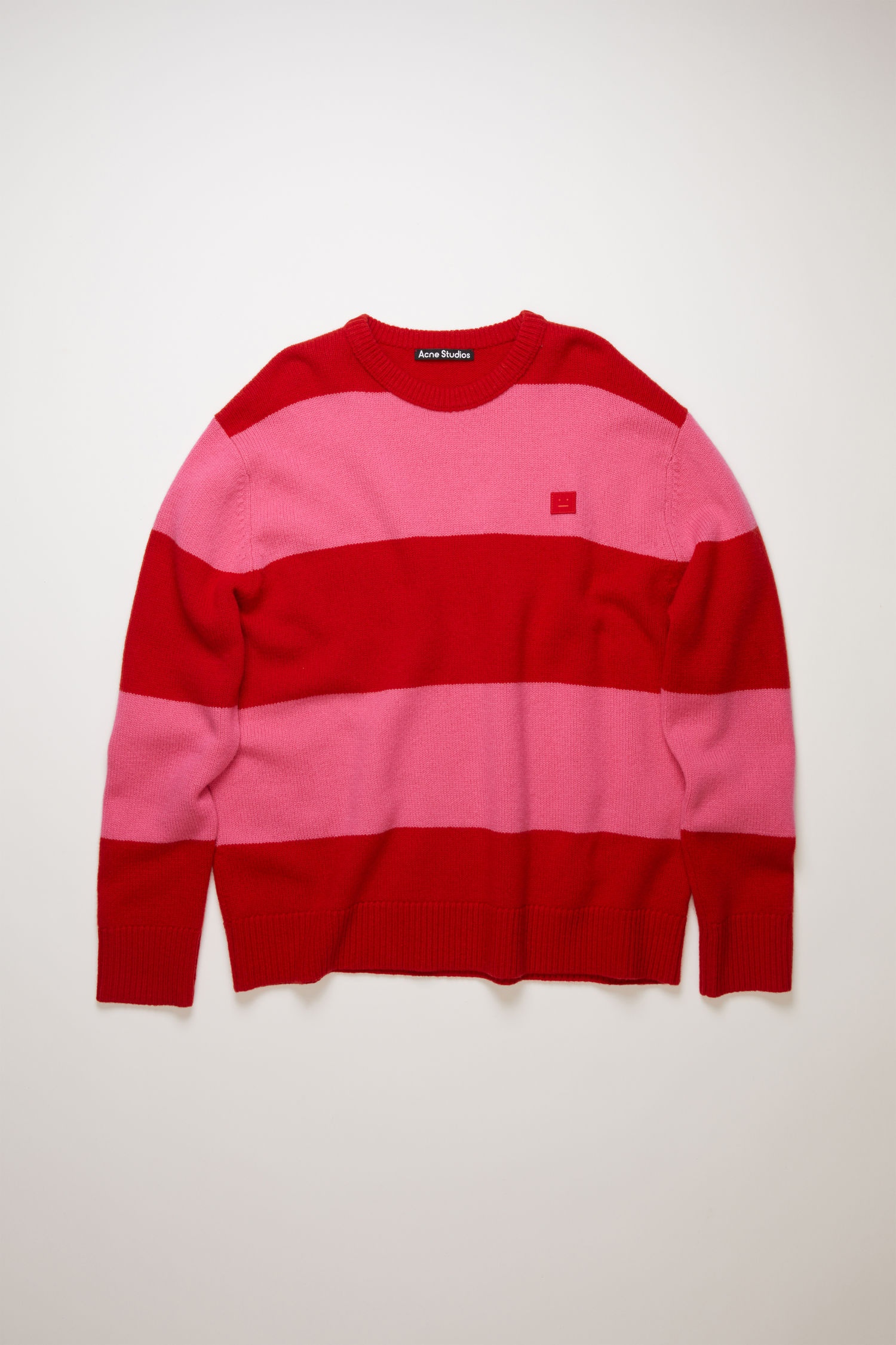 Block stripe sweater red/bubblegum pink - 1