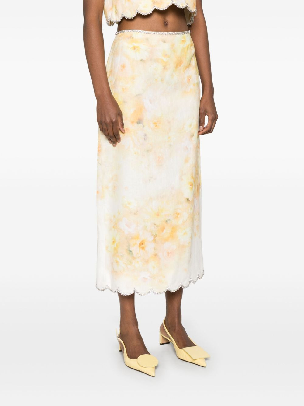 crush scalloped midi skirt - 3
