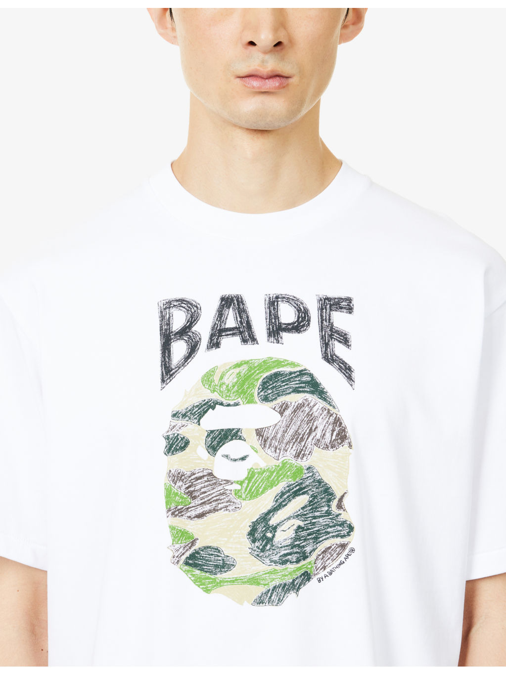 Camo Handdrawn Ape Graphic-Print Cotton T-Shirt - 6