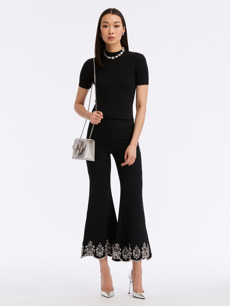 CRYSTAL SCALLOP EMBROIDERED PANTS 1