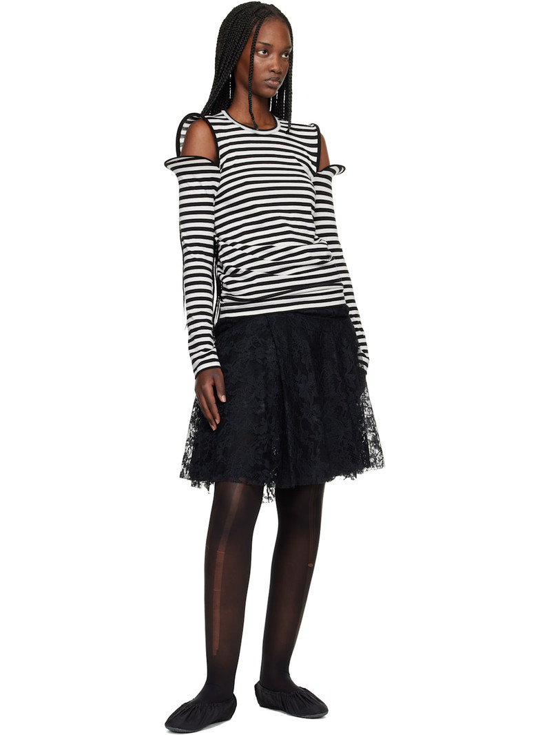 Junya Watanabe Black & White Stripe Jersey T-shirt outlook