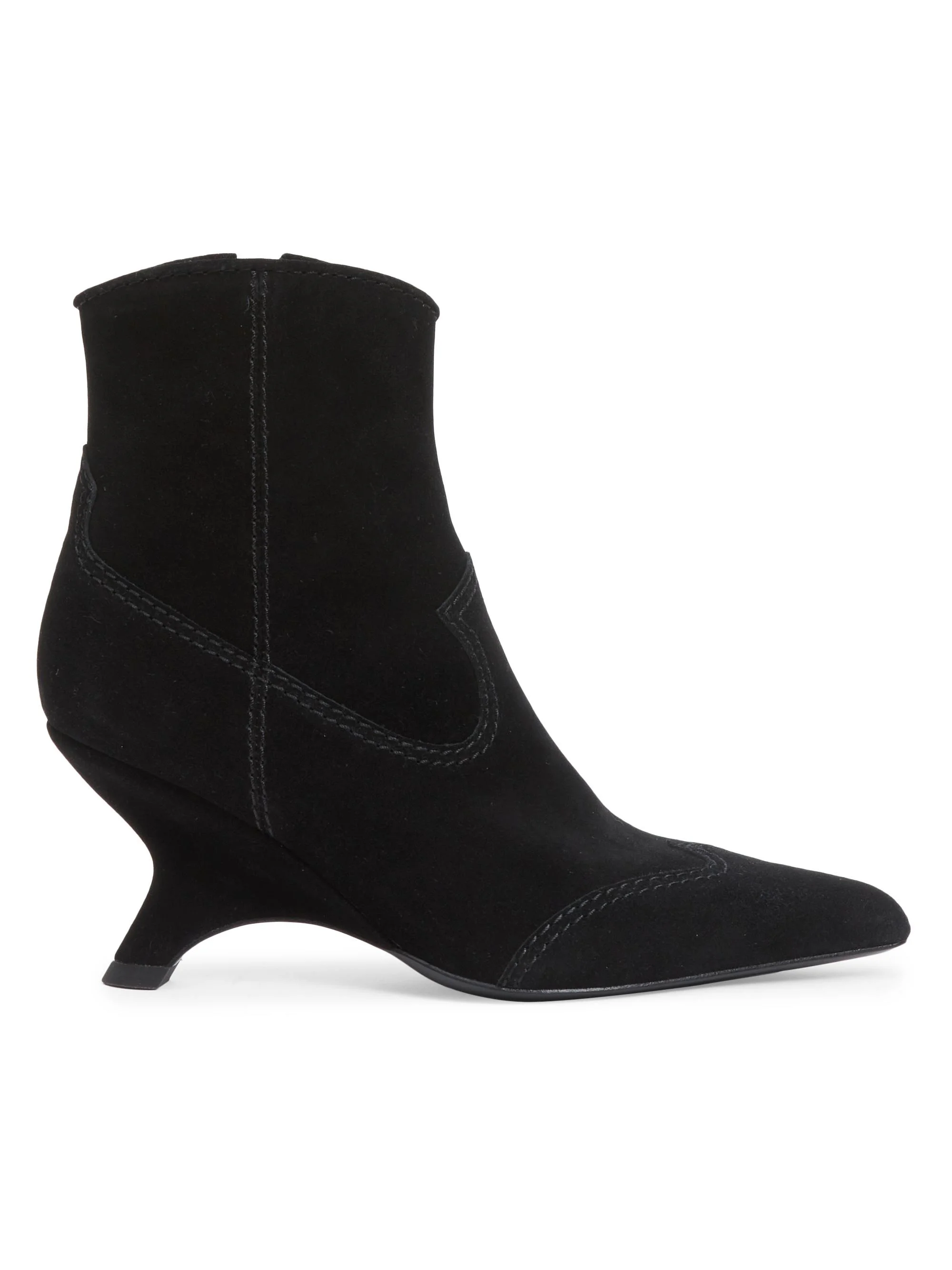 Women's Shadow 75MM Suede Western Boots - Black - 1