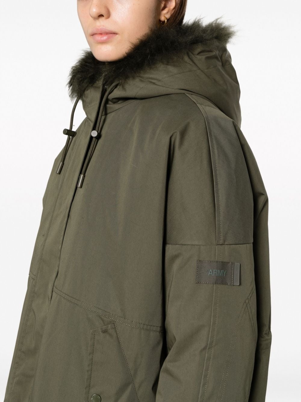 reversible hooded cropped parka - 5