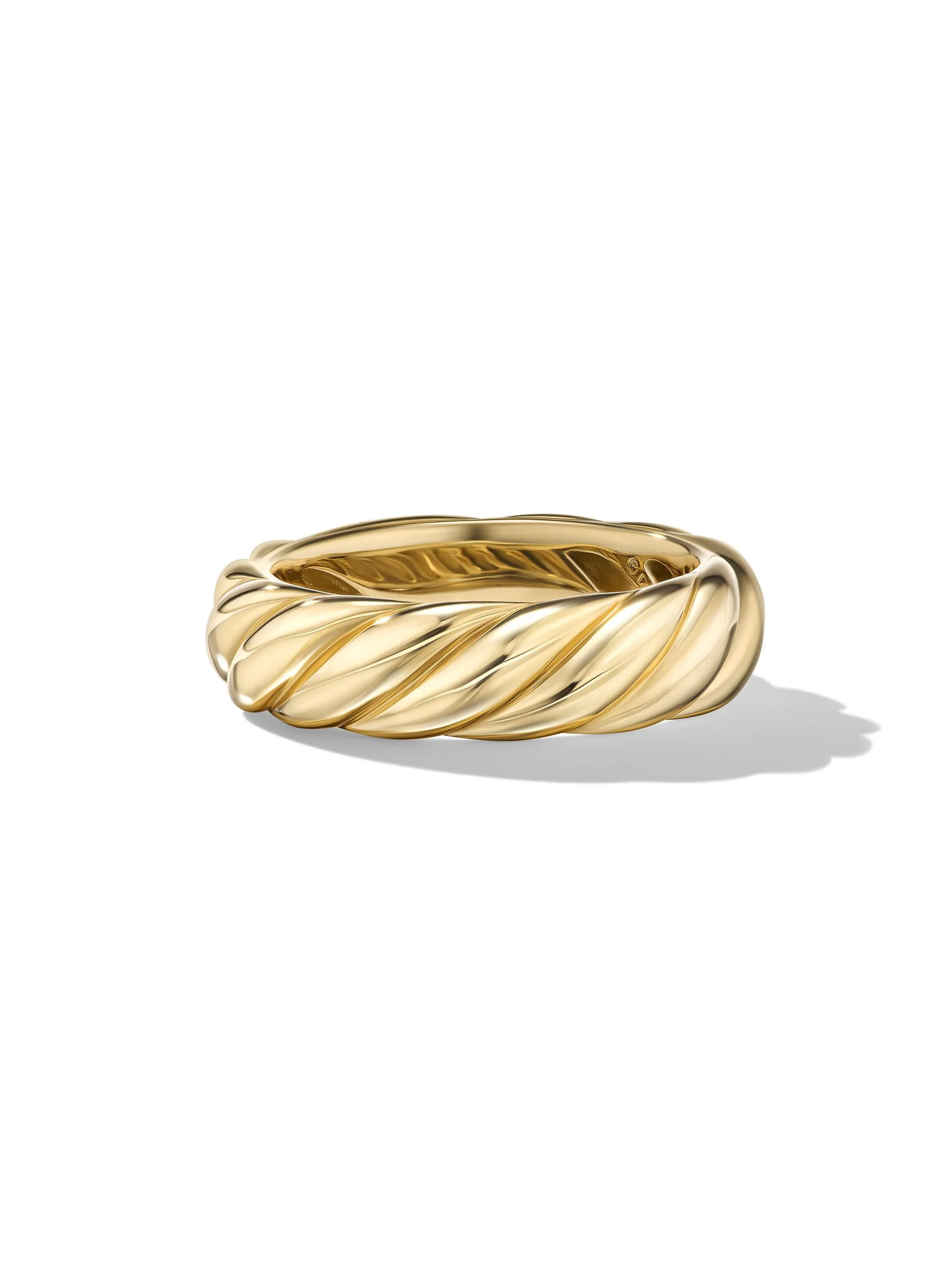 Women's Sculpted Cable Band Ring In 18K Yellow Gold - Gold - 1