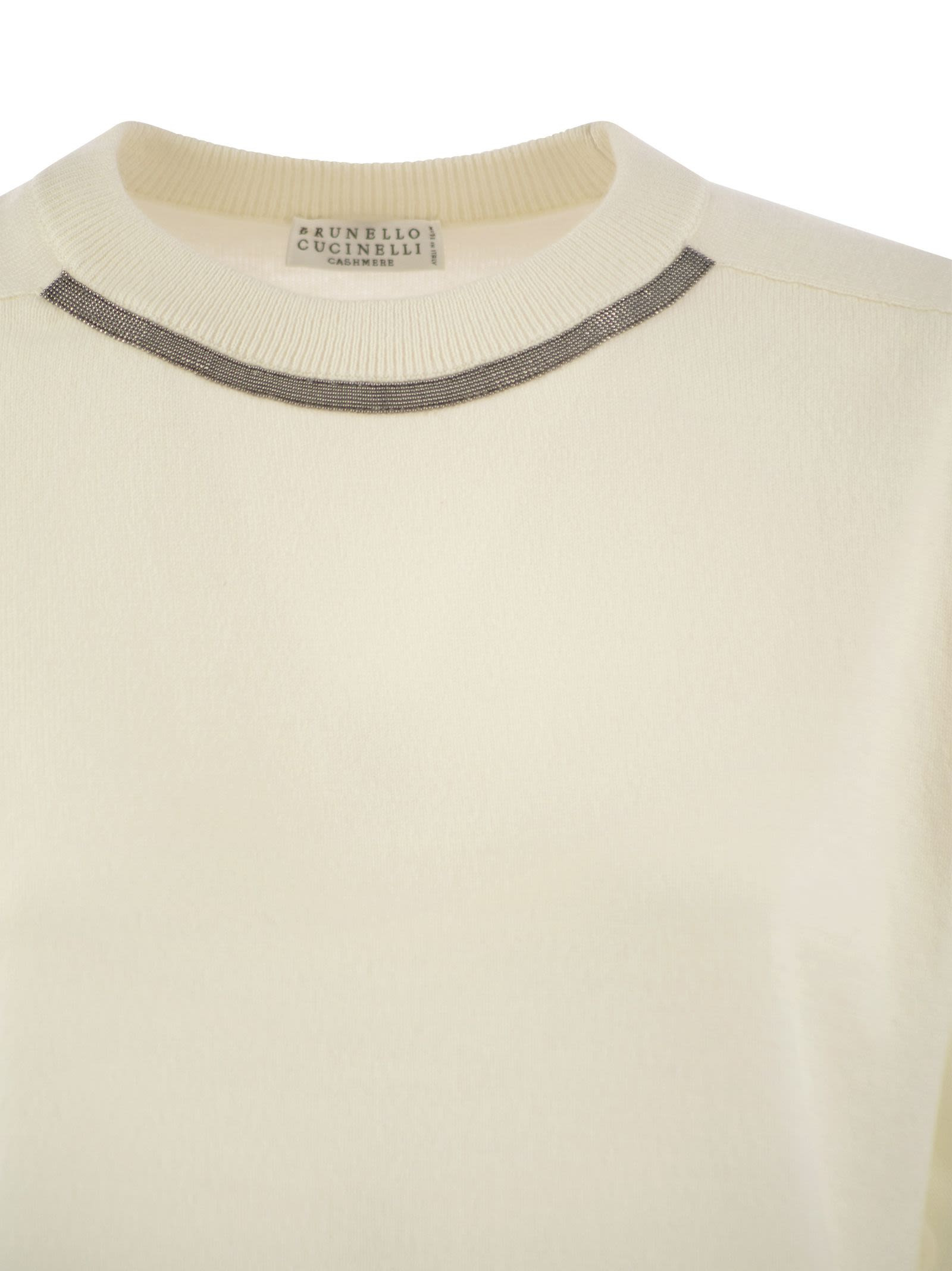 Brunello Cucinelli Women Cashmere Sweater With Neck Jewel - 4