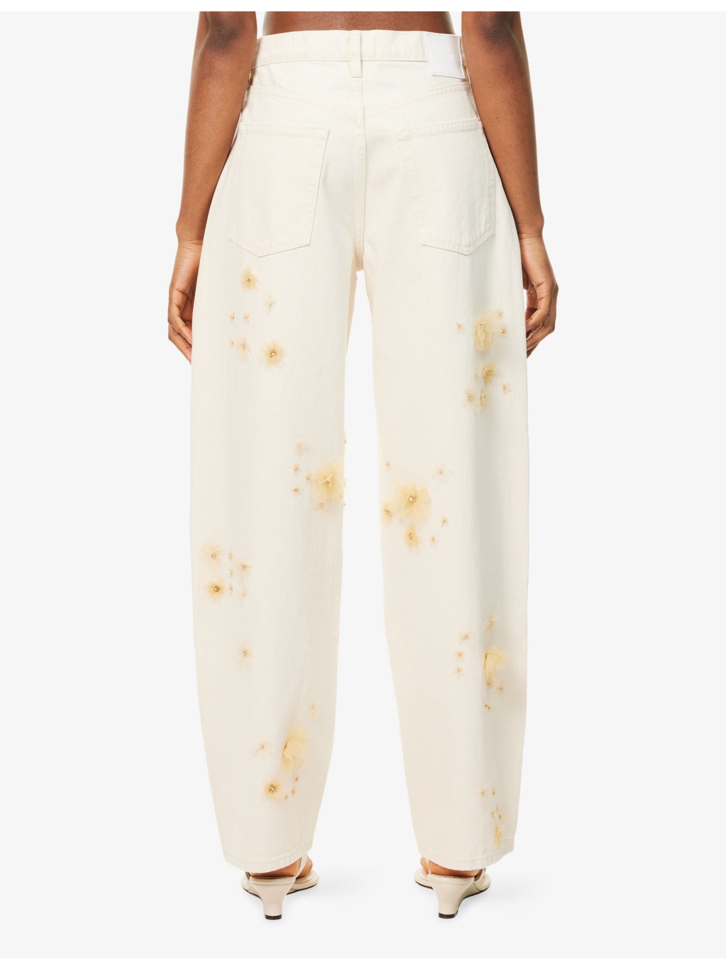 Embellished Low-Slung Barrel Denim Jeans - 4
