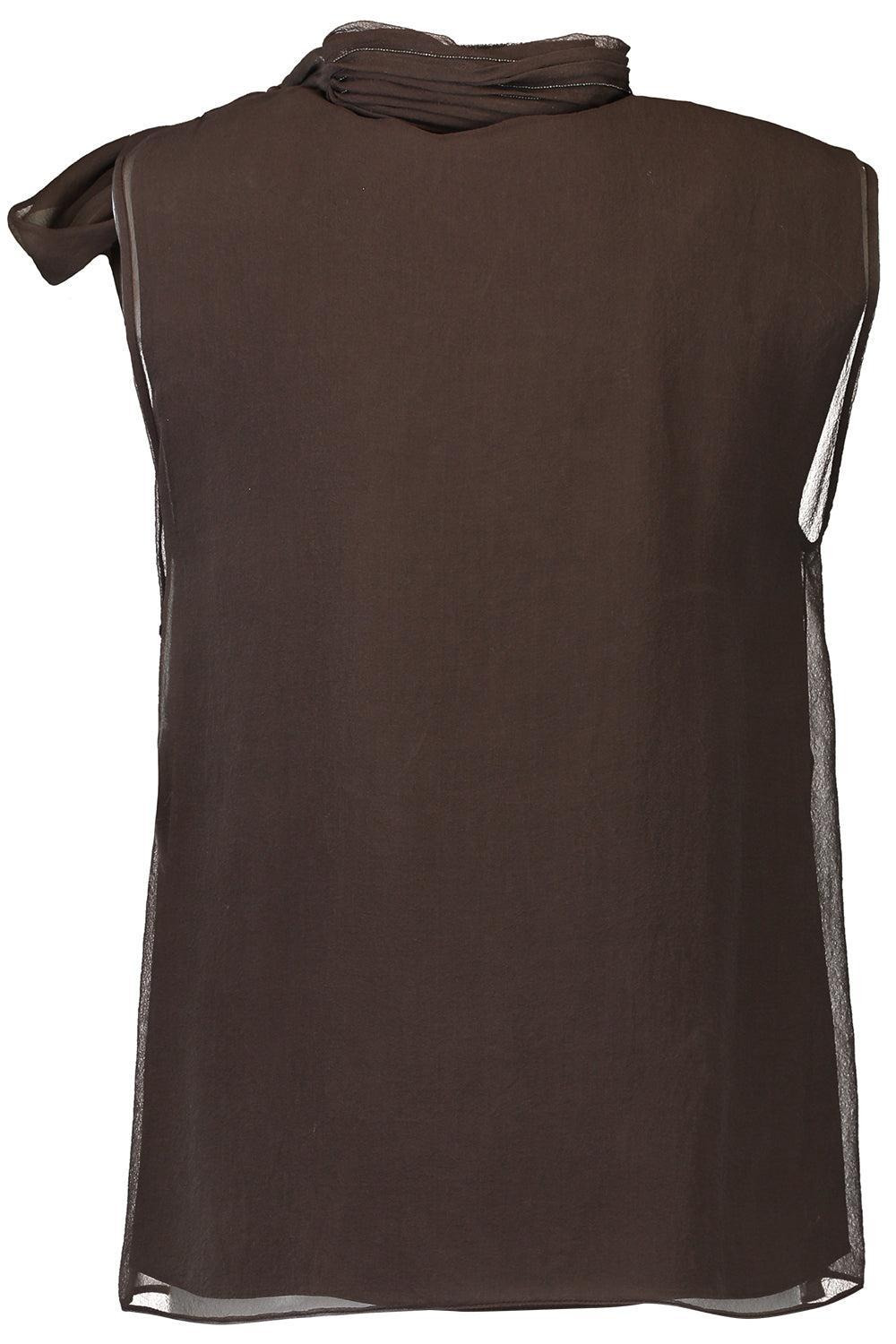 Sleeveless Tie Neck Blouse - 5