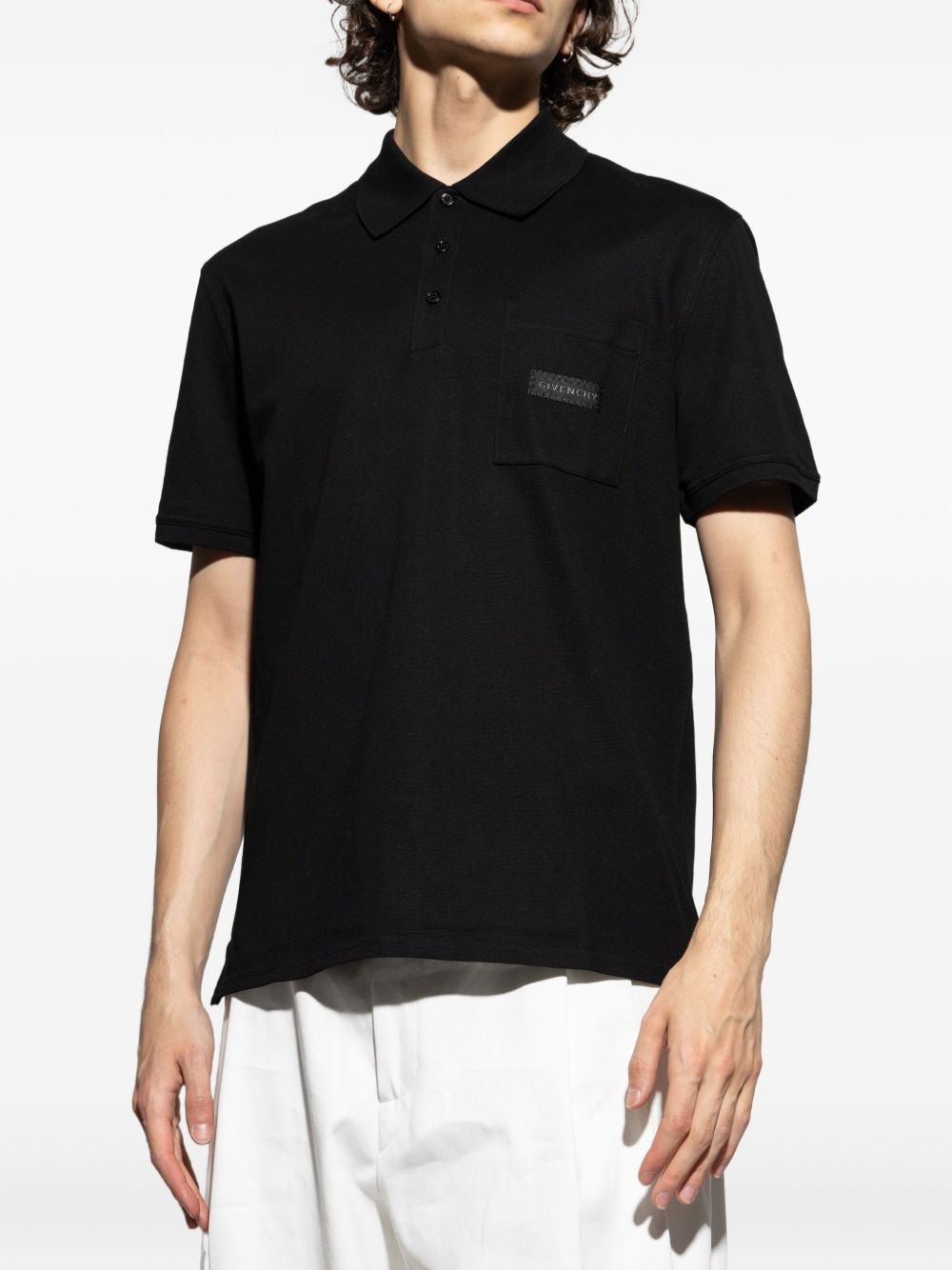 logo-patch polo shirt - 3