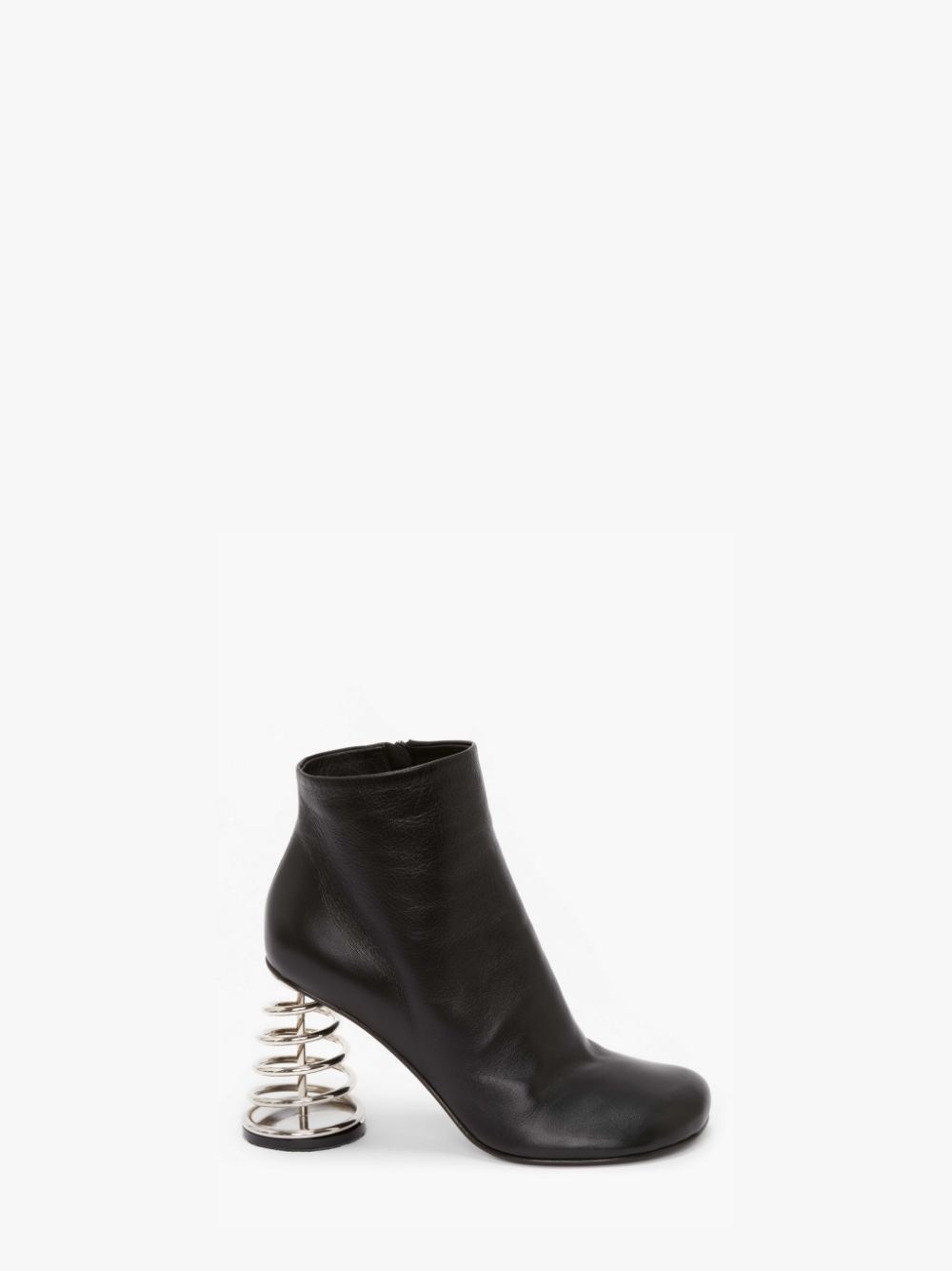 LEATHER SPIRAL HEEL ANKLE BOOT - 1
