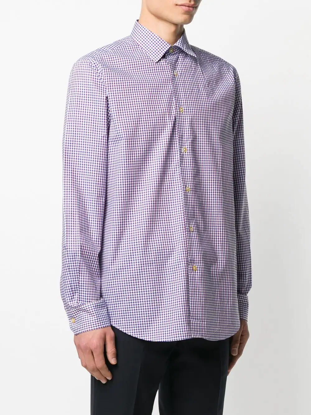 long sleeve gingham check shirt - 3