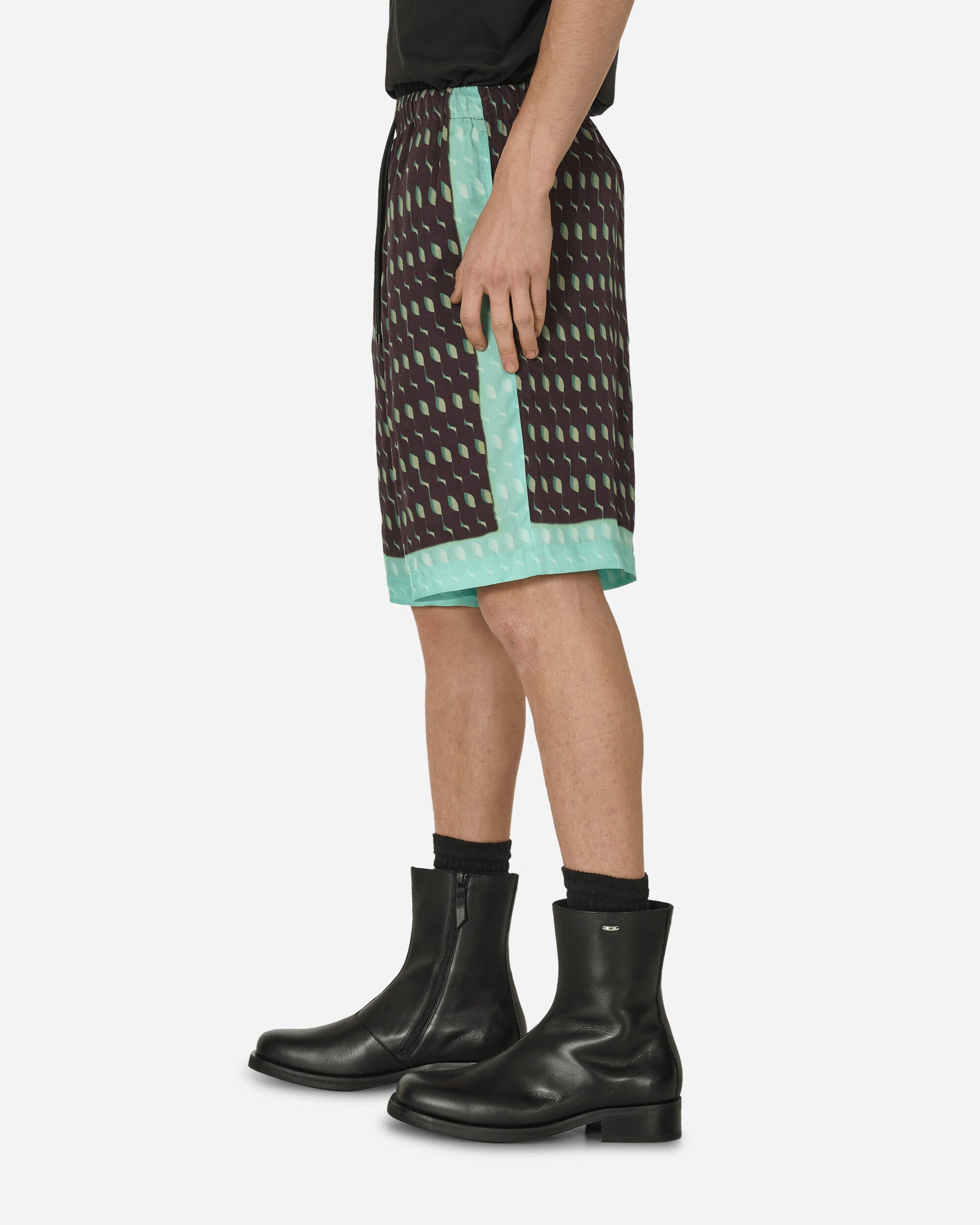 Printed Viscose Shorts Brown - 2