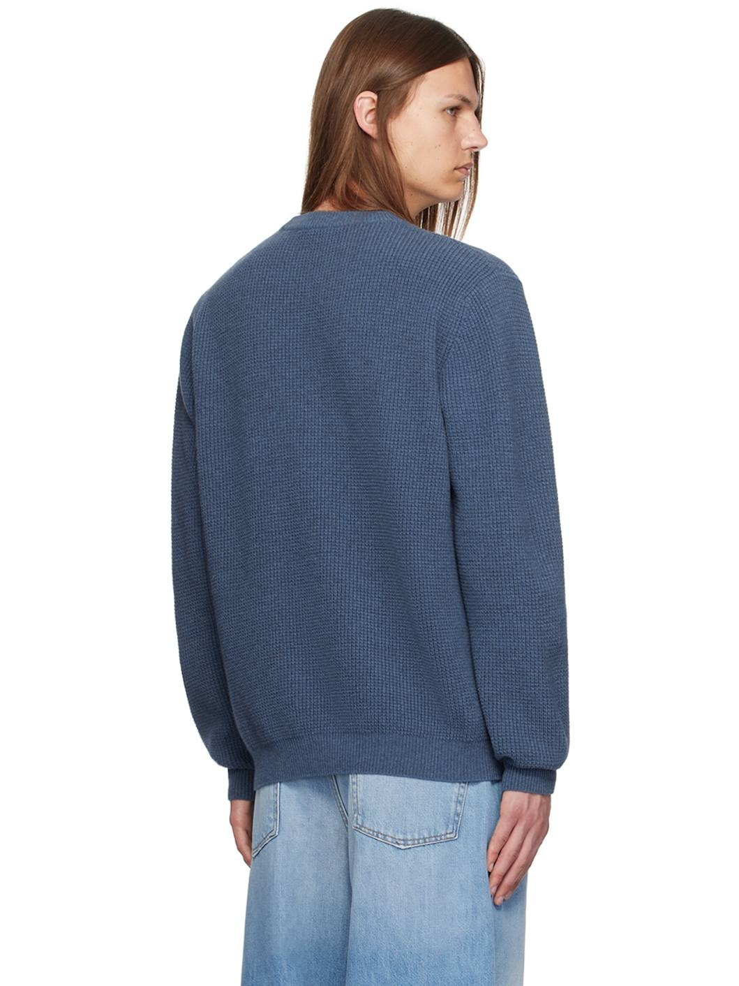 Blue 'Maison Kitsuné' Handwriting Sweater - 3