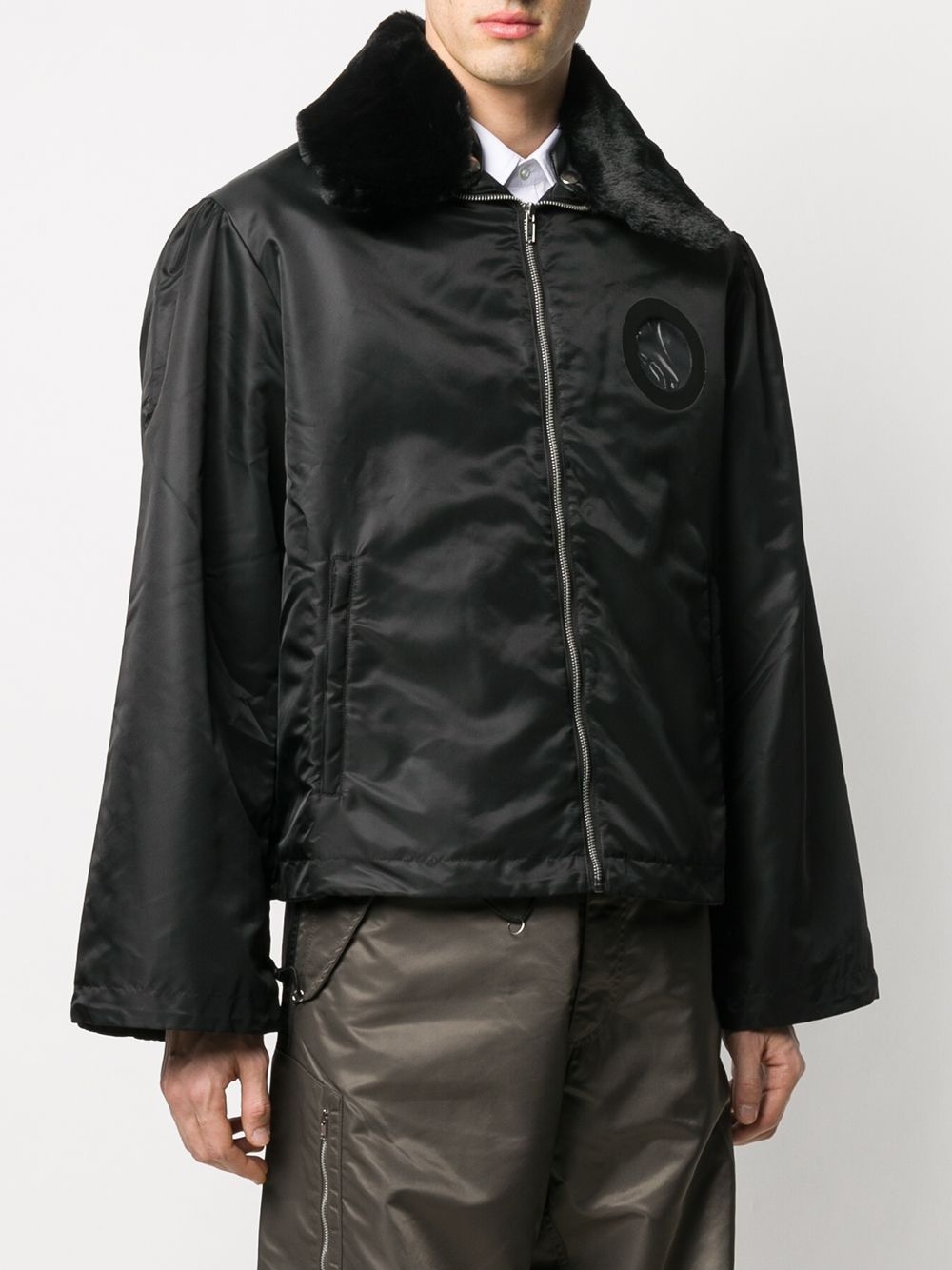 wide collar padded jacket - 3