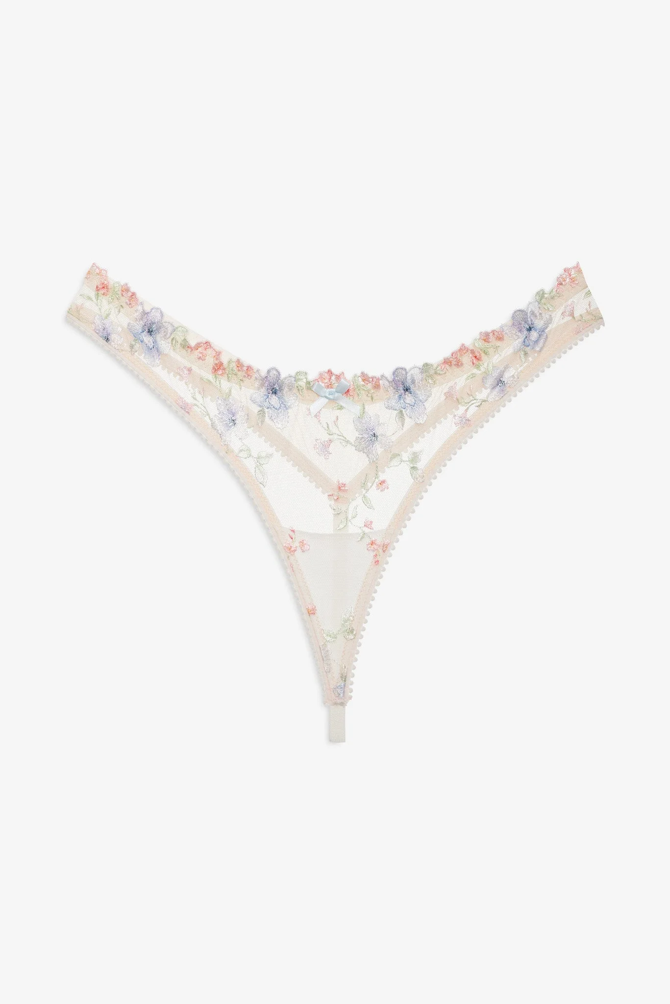Peachy Keen Floral Thong Panty - 1