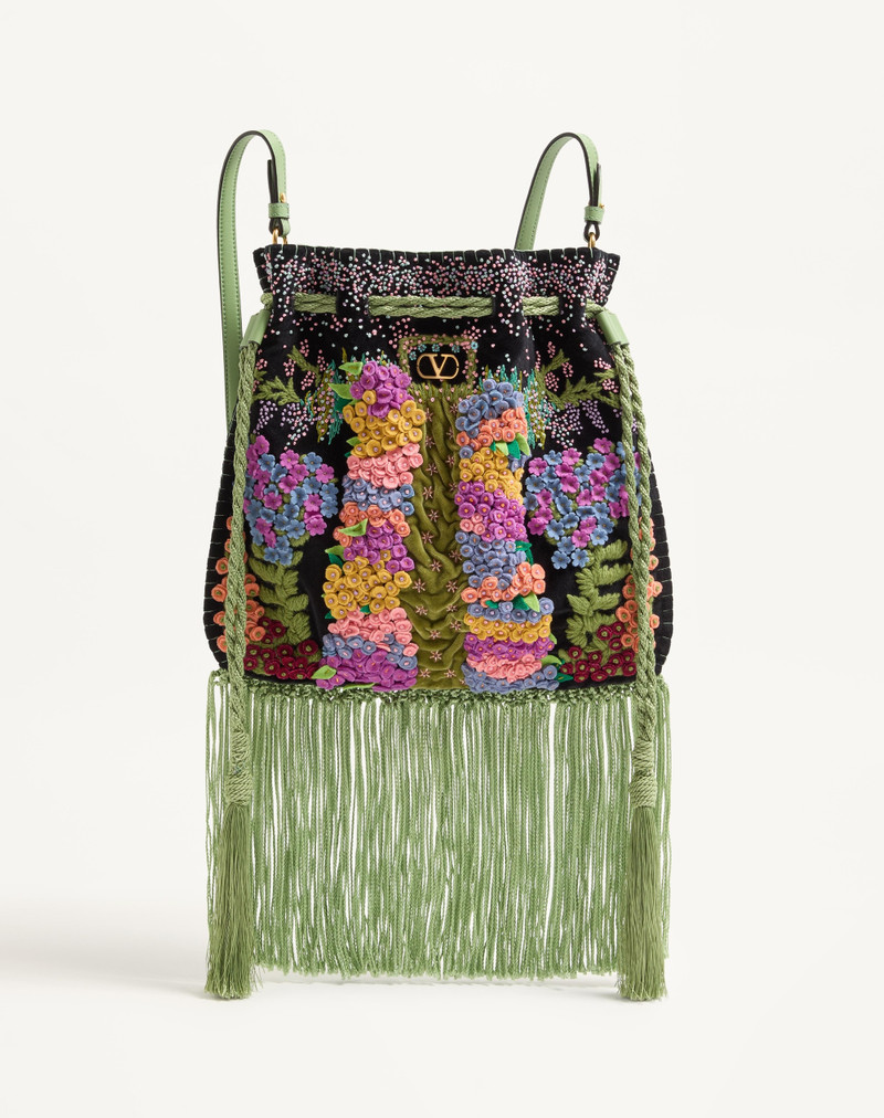 VALENTINO GARAVANI NELLCÔTE ALICE EMBROIDERED BAG WITH FRINGES 1
