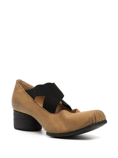 UMA WANG 40mm square-toe leather ballerina shoes outlook
