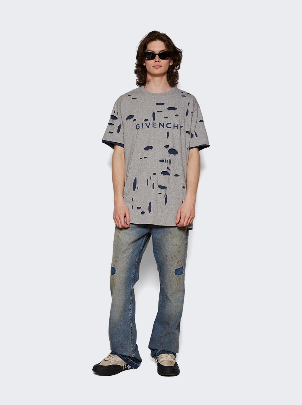 Distressed Oversized Tee Grey - 2
