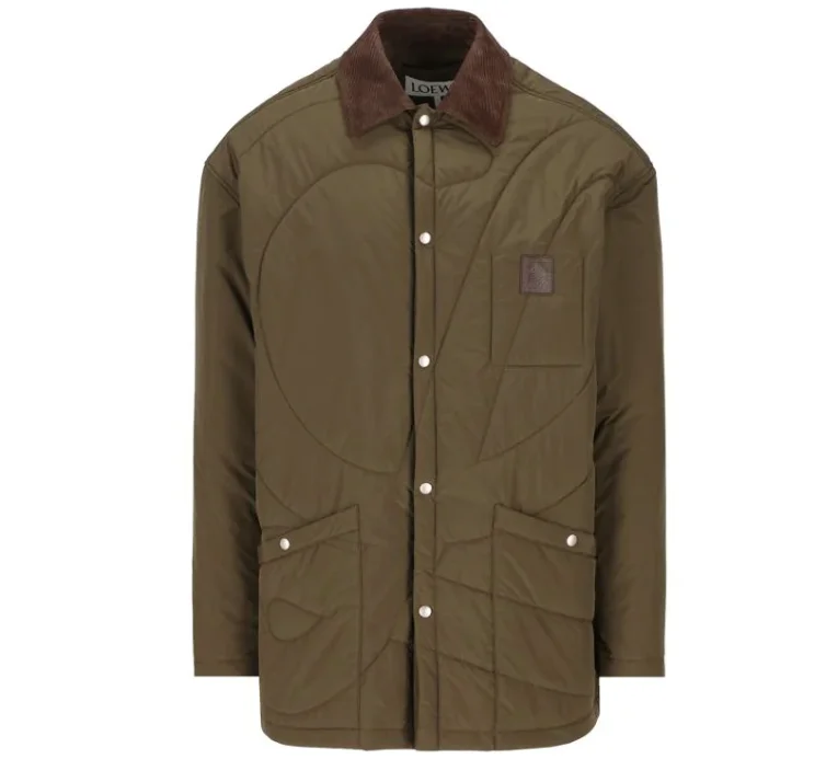 Loewe Wool Overshirt Jacket Khaki Green - 1