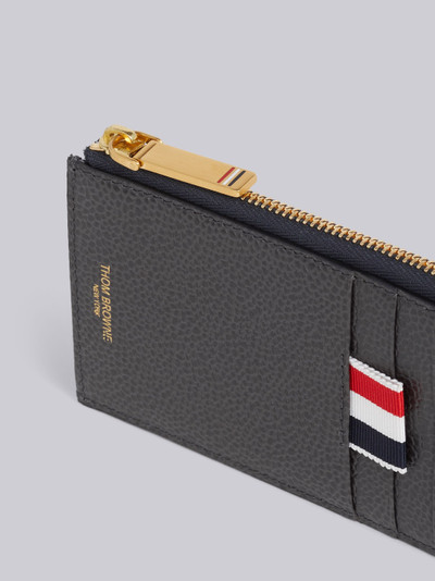 Thom Browne Tonal Grey Pebbled Blind Embossed 4-Bar Half-Zip Wallet outlook