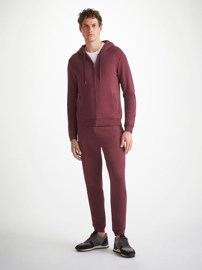 Men's Hoodie Quinn Cotton Modal Burgundy - 3