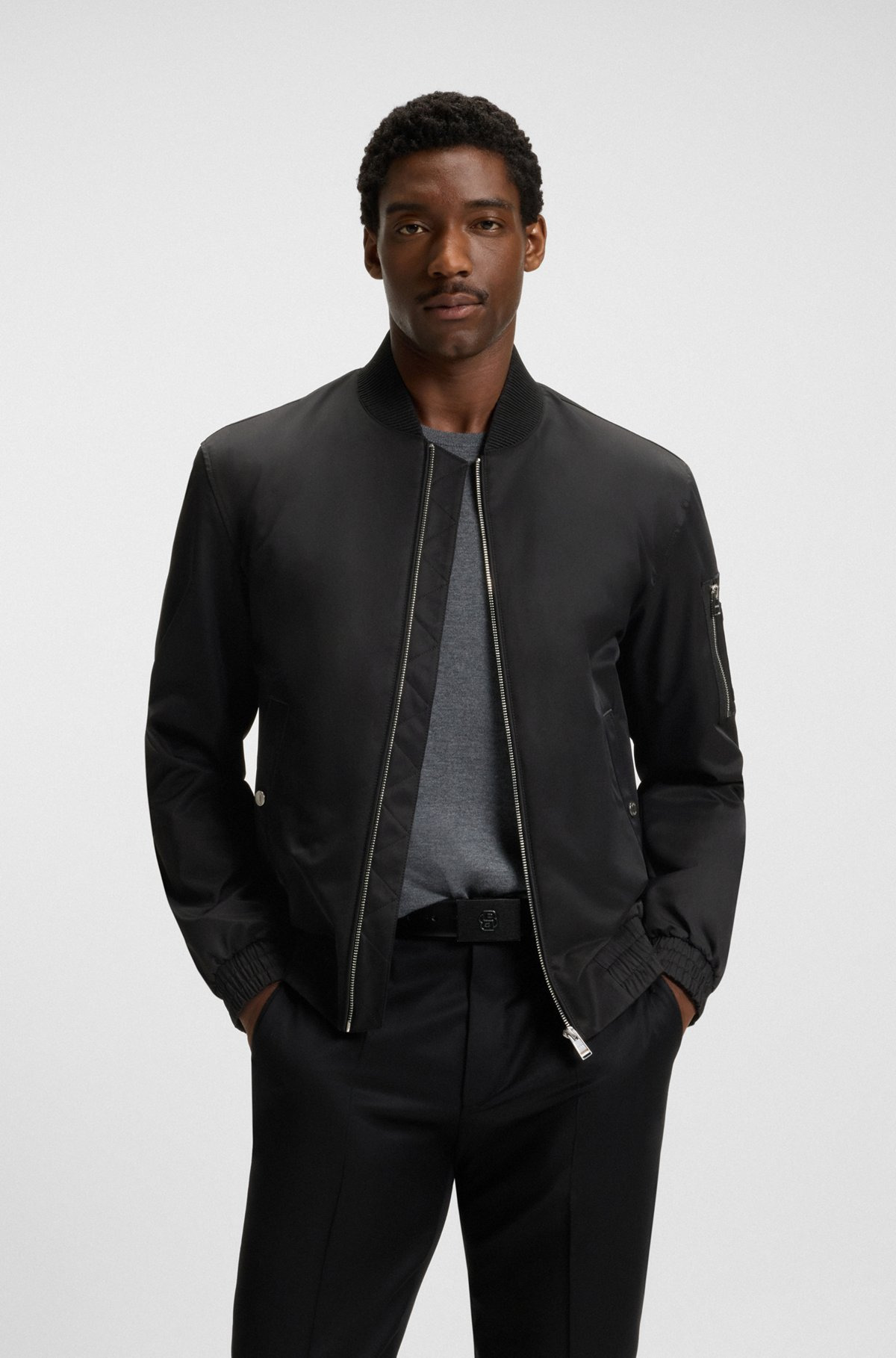 WATER-REPELLENT JACKET WITH DOUBLE B MONOGRAM TRIM - 2