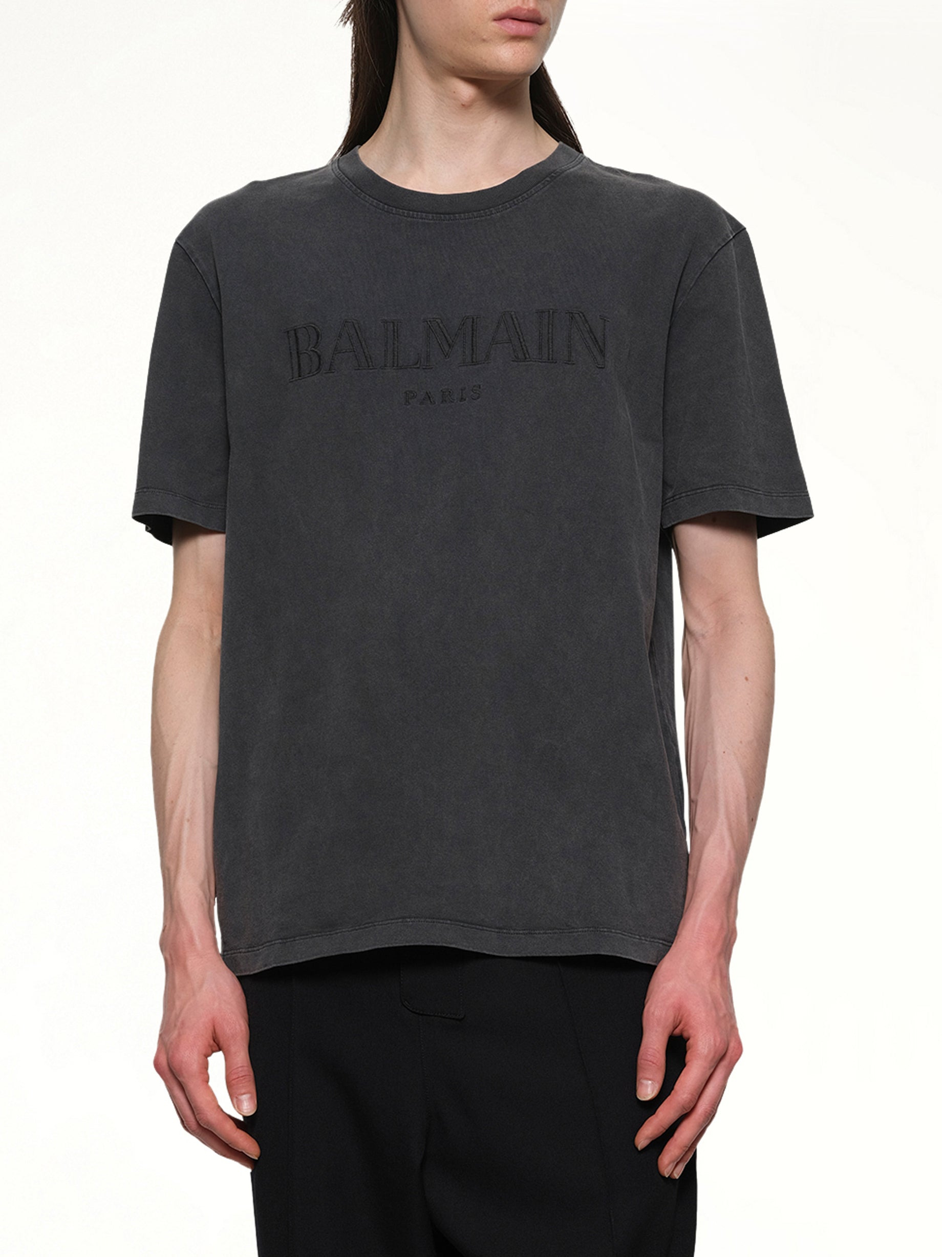 Balmain Vintage Emblem T-Shirt in Vintage Black - 6