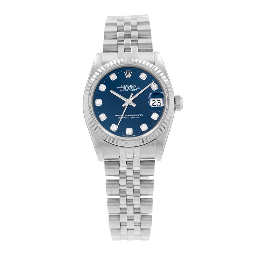 Pre-owned Rolex Datejust Automatic Diamond Blue Dial Men's Watch 68274 BLDJ - 2