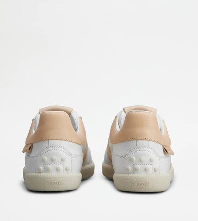 Tod's TOD'S TABS SNEAKERS IN LEATHER - WHITE, BEIGE outlook