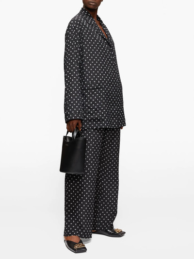 BALENCIAGA Oversized BB logo-print crepe blouse outlook