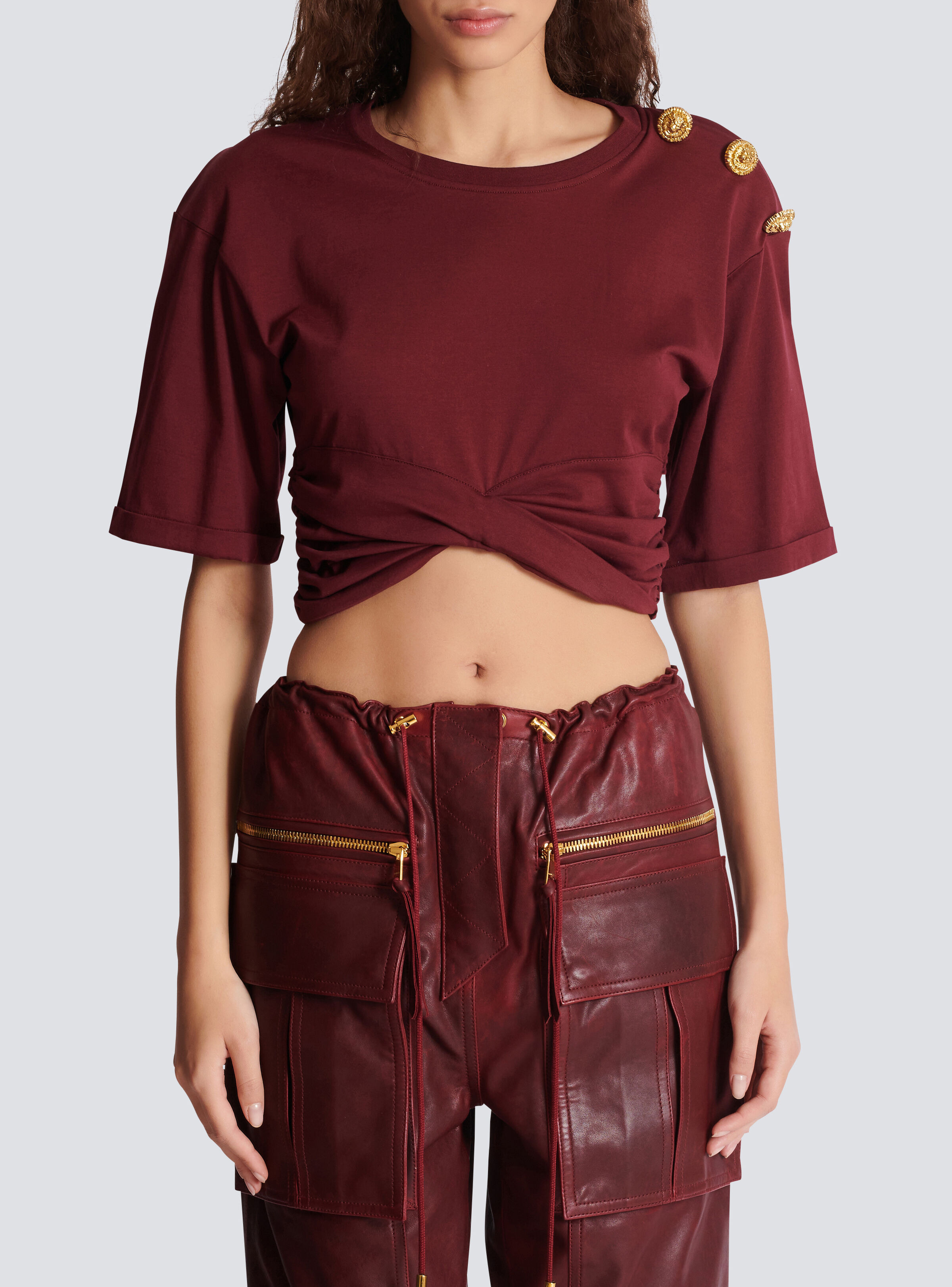 Cropped tie T-shirt - 5