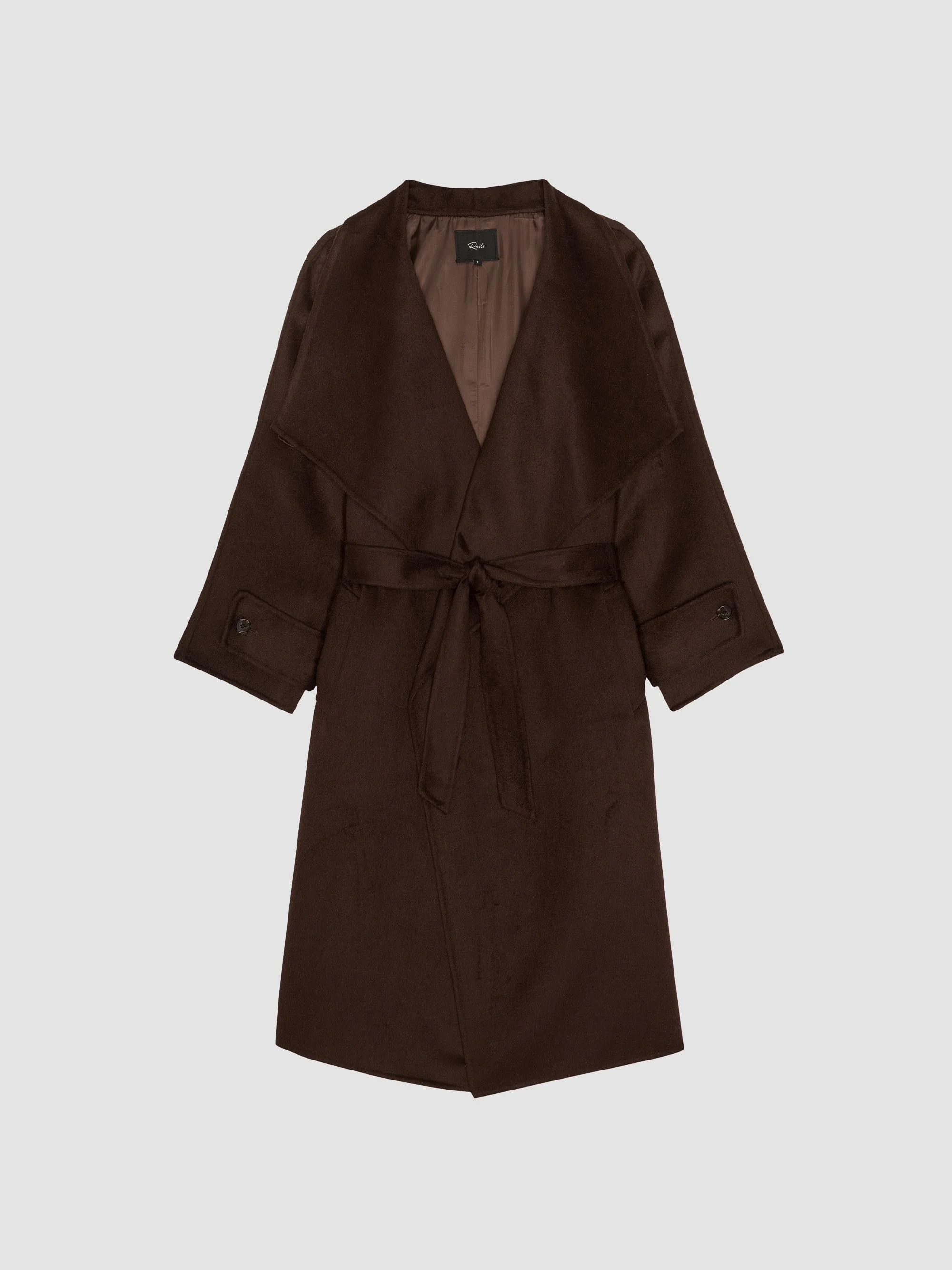 Women's Celeste Belted Wool-Blend Coat - Chocolate - 1