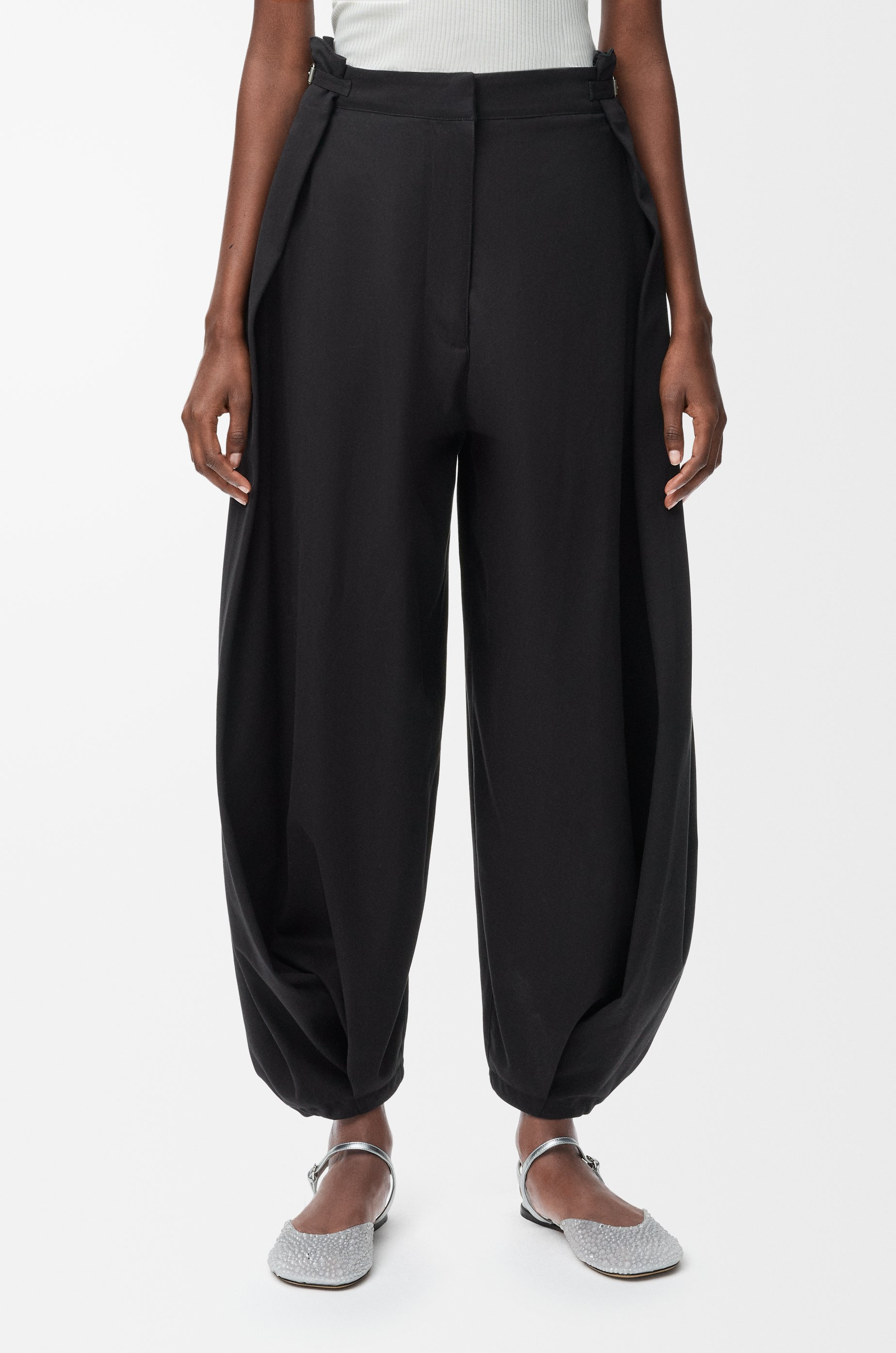 Draped trousers in cotton and silk - 3