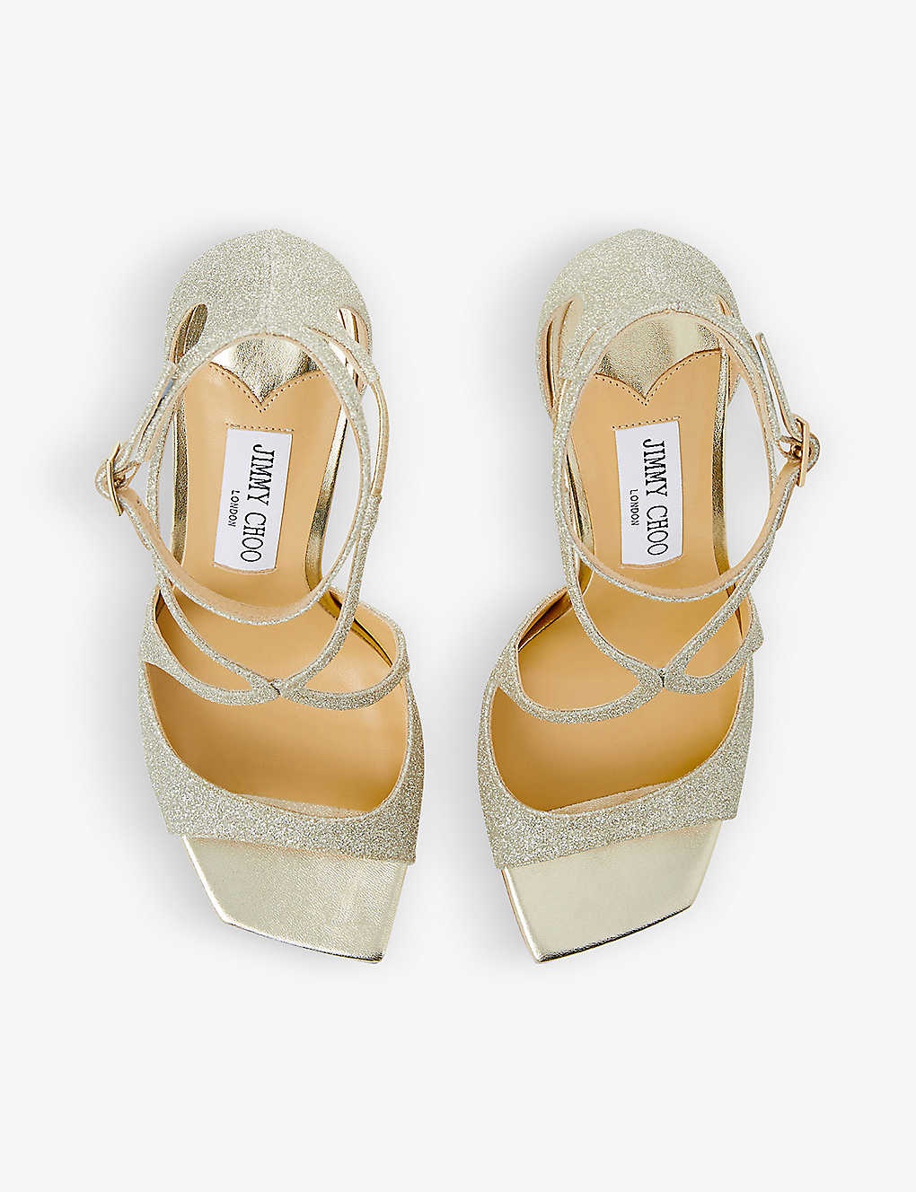 Azia strappy 95 glitter-woven heeled sandals - 3