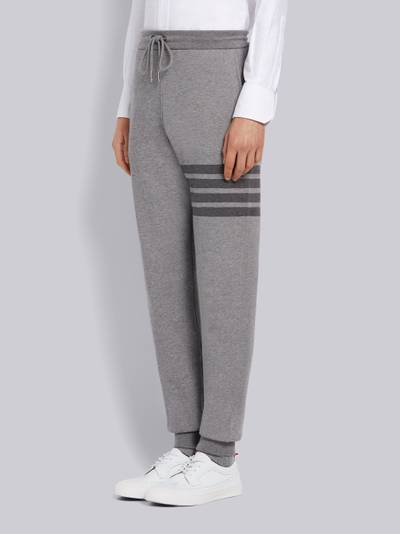 Thom Browne Medium Grey Cotton Loopback Tonal 4-Bar Sweatpants outlook