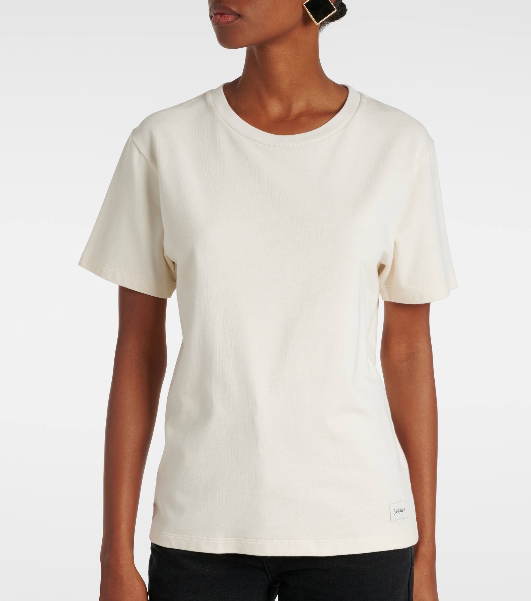 Cotton-blend jersey T-shirt - 4