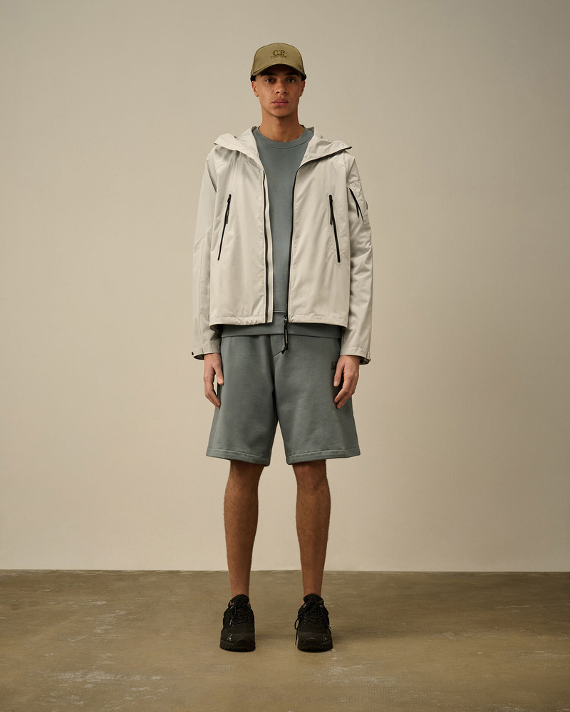 C.P. Company Diagonal Raised Fleece Logo Shorts outlook