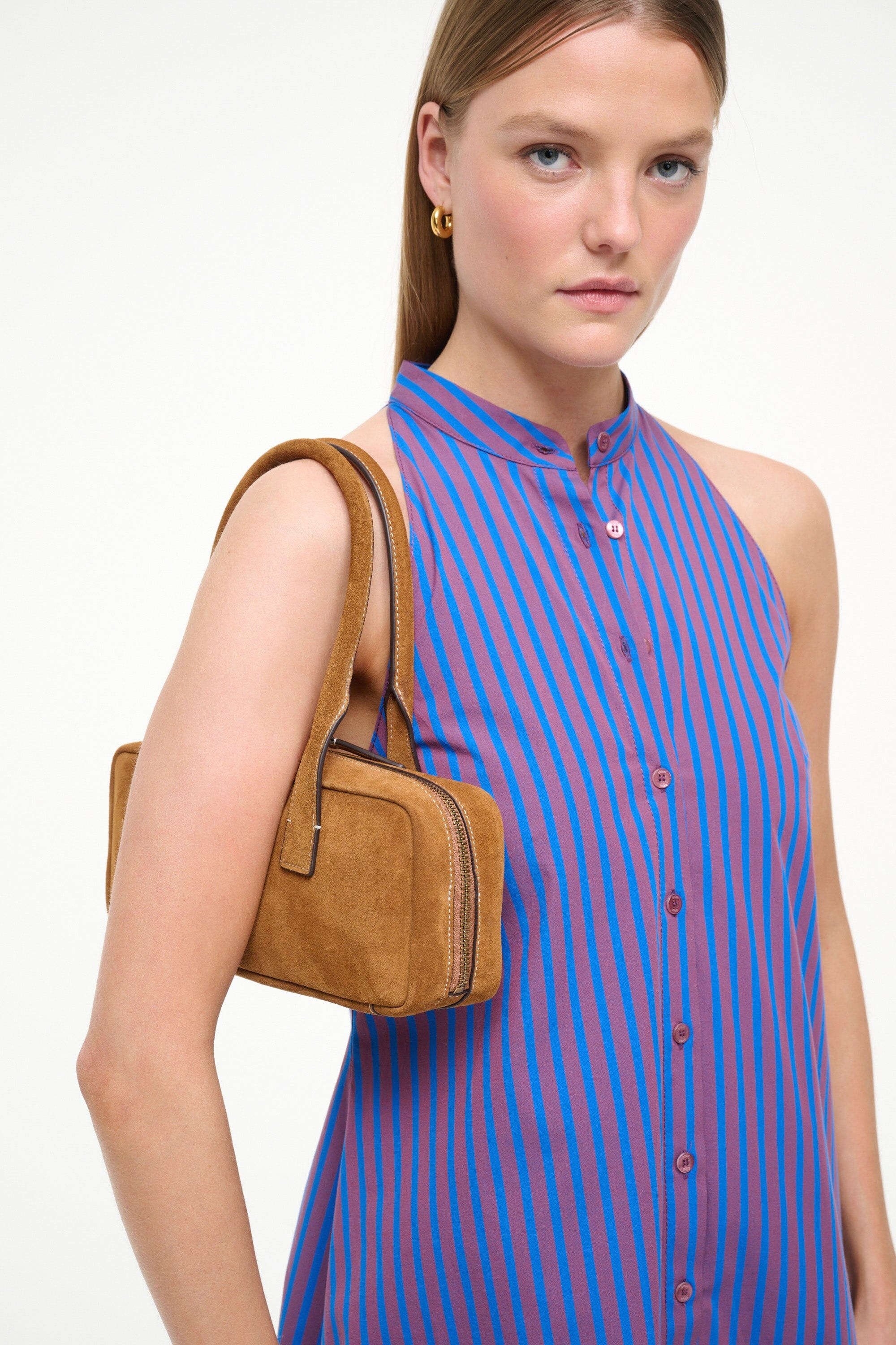 STAUD DUDE SHOULDER BAG TAN SUEDE - 2