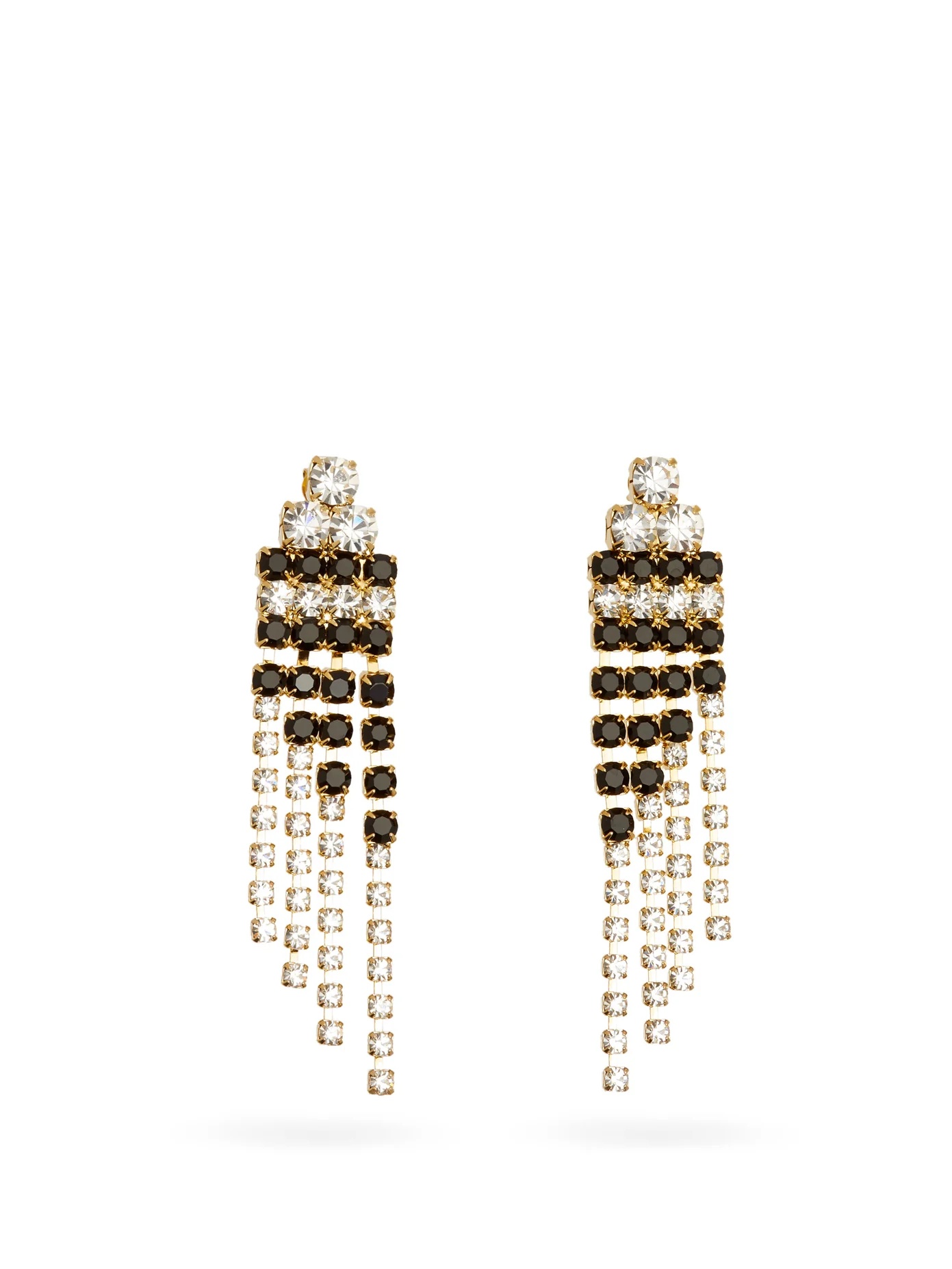 Domino crystal-embellished drop earrings - 1