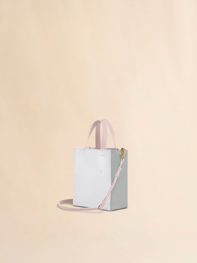MUSEO SOFT MINI BAG IN GREY AND WHITE LEATHER WITH MARNI SYMBOL EMBROIDERY - 2