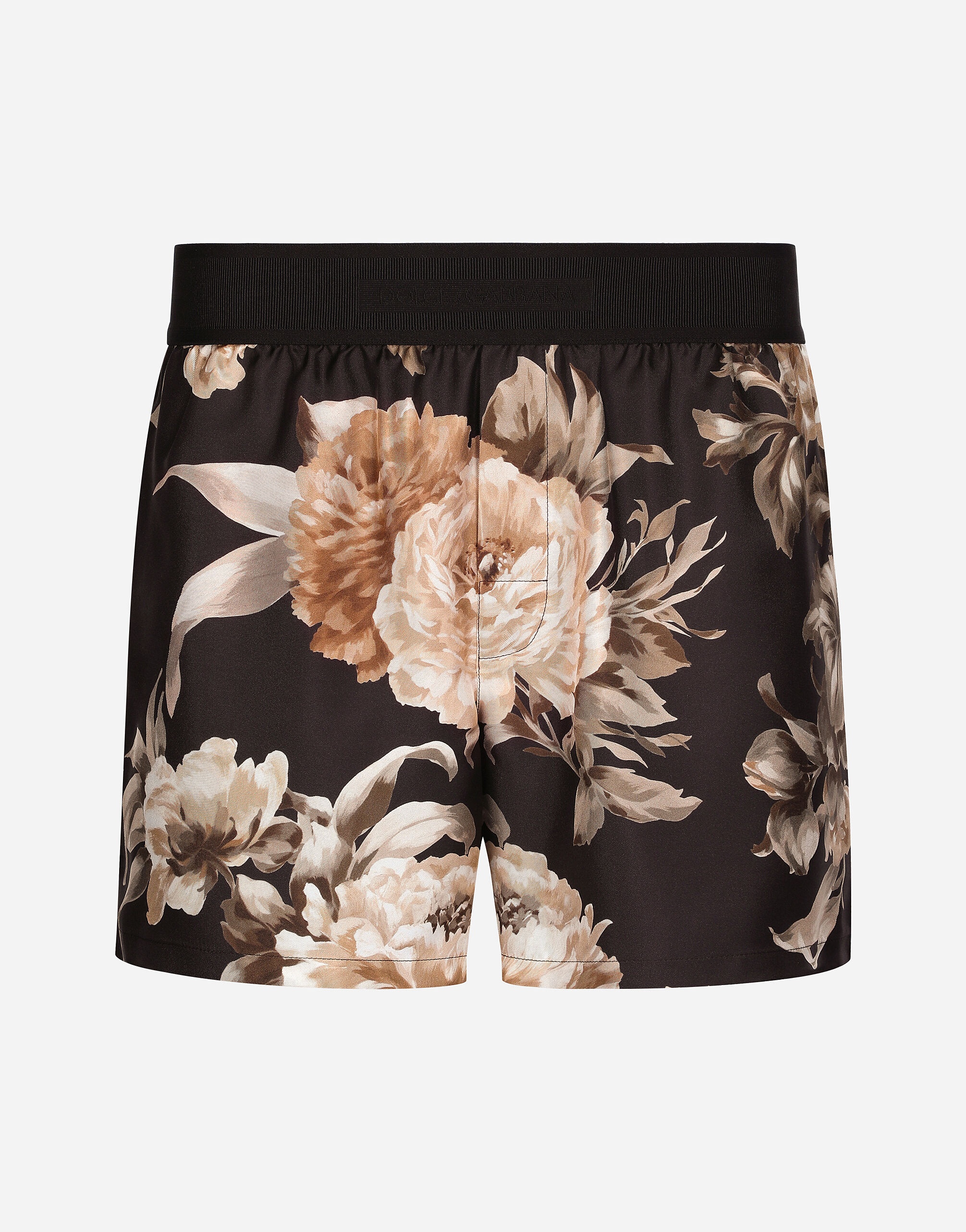 Floral-print silk shorts - 1
