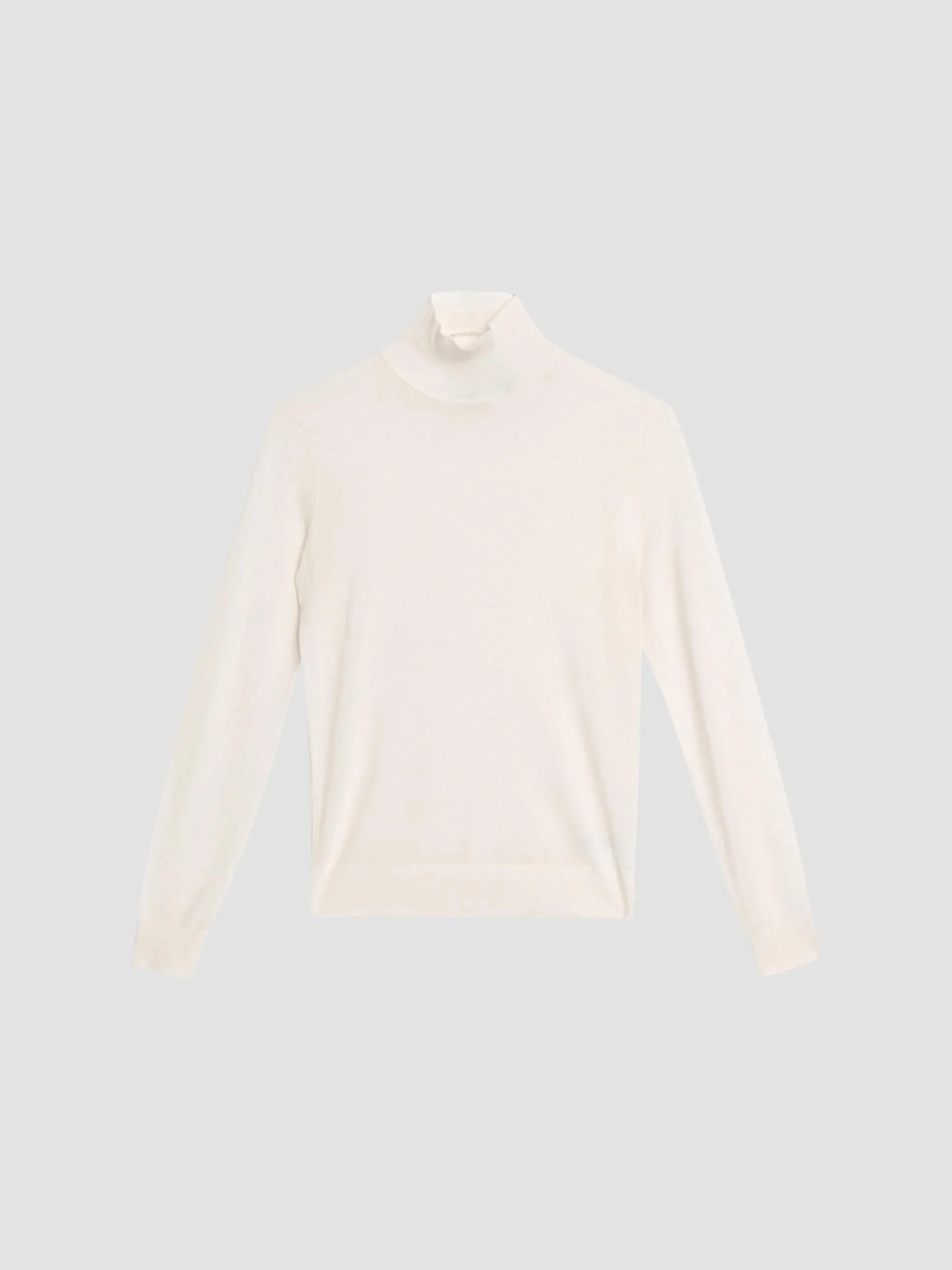 Women's Mockneck Merino Wool Sweater - New Ivory - 1