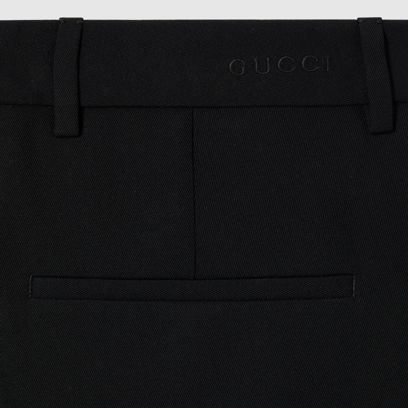 GUCCI Wool gabardine pant with embroidery outlook