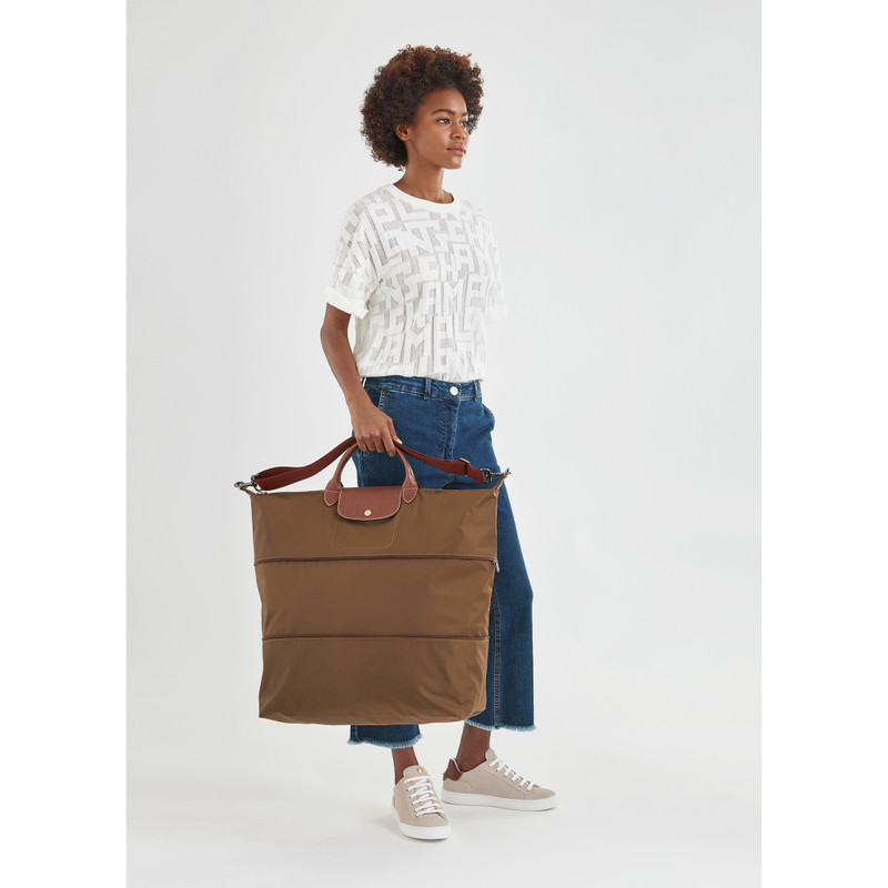 Longchamp Le Pliage Original Travel bag expandable Cognac - Recycled canvas outlook