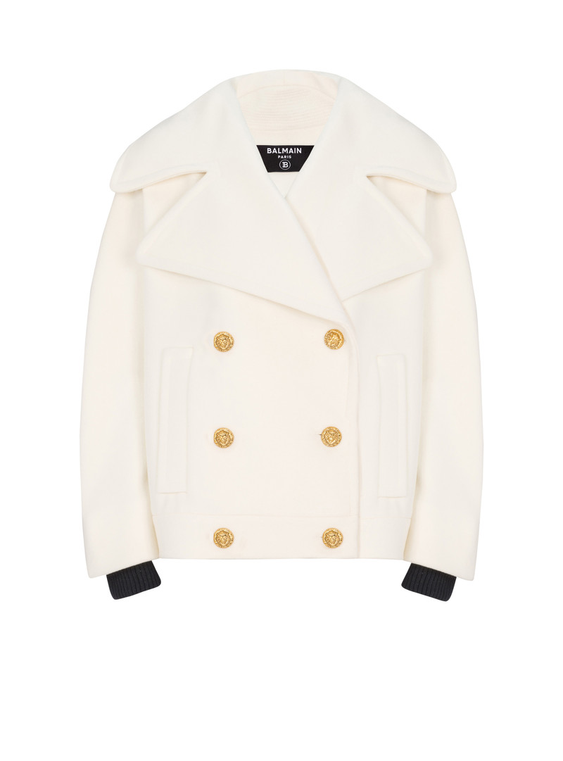 Wool 4-buttons pea coat 1