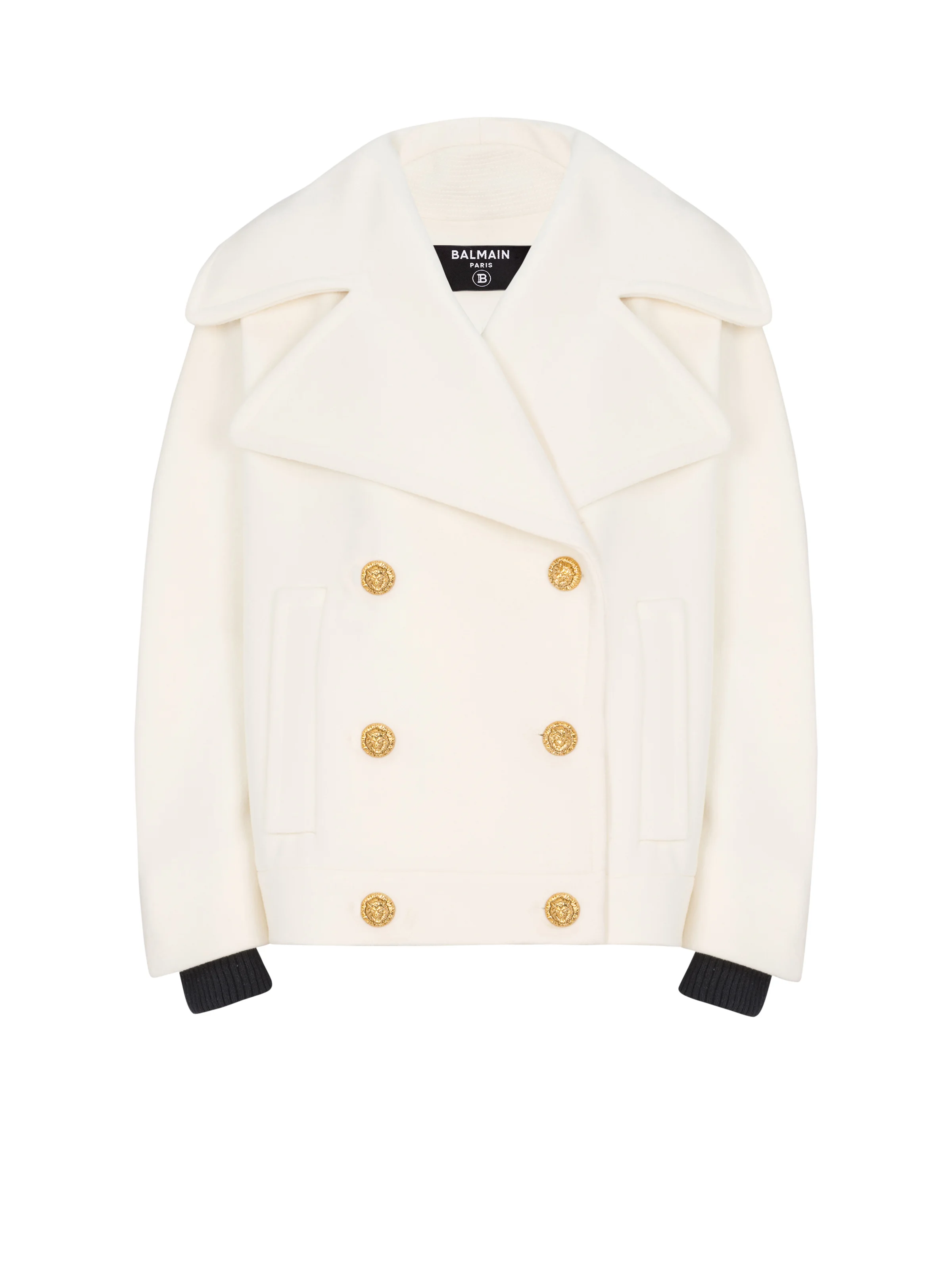 Wool 4-buttons pea coat - 1