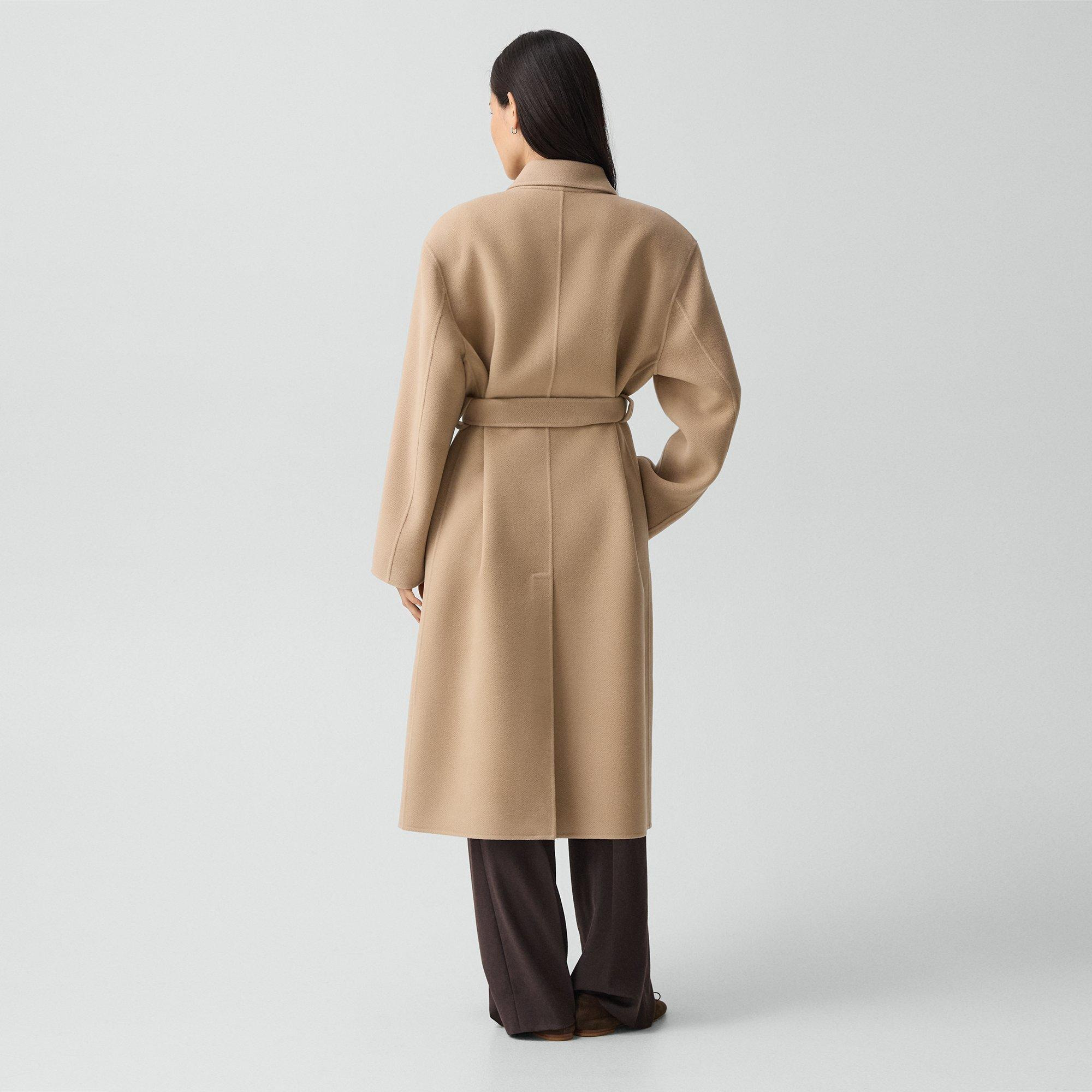 Long Trench Coat in Textured Wool-Cashmere - 4