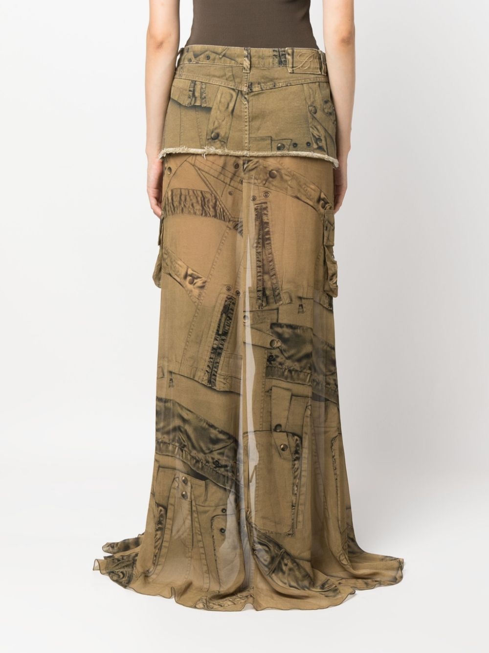 graphic-print layered maxi skirt - 4