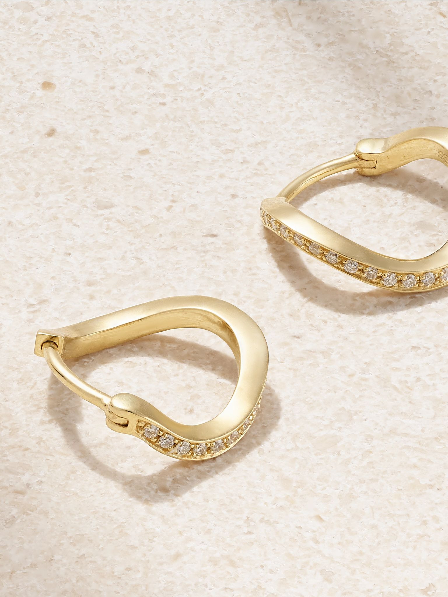 Daisy Ocean 18-karat recycled gold diamond hoop earrings Gold - 3