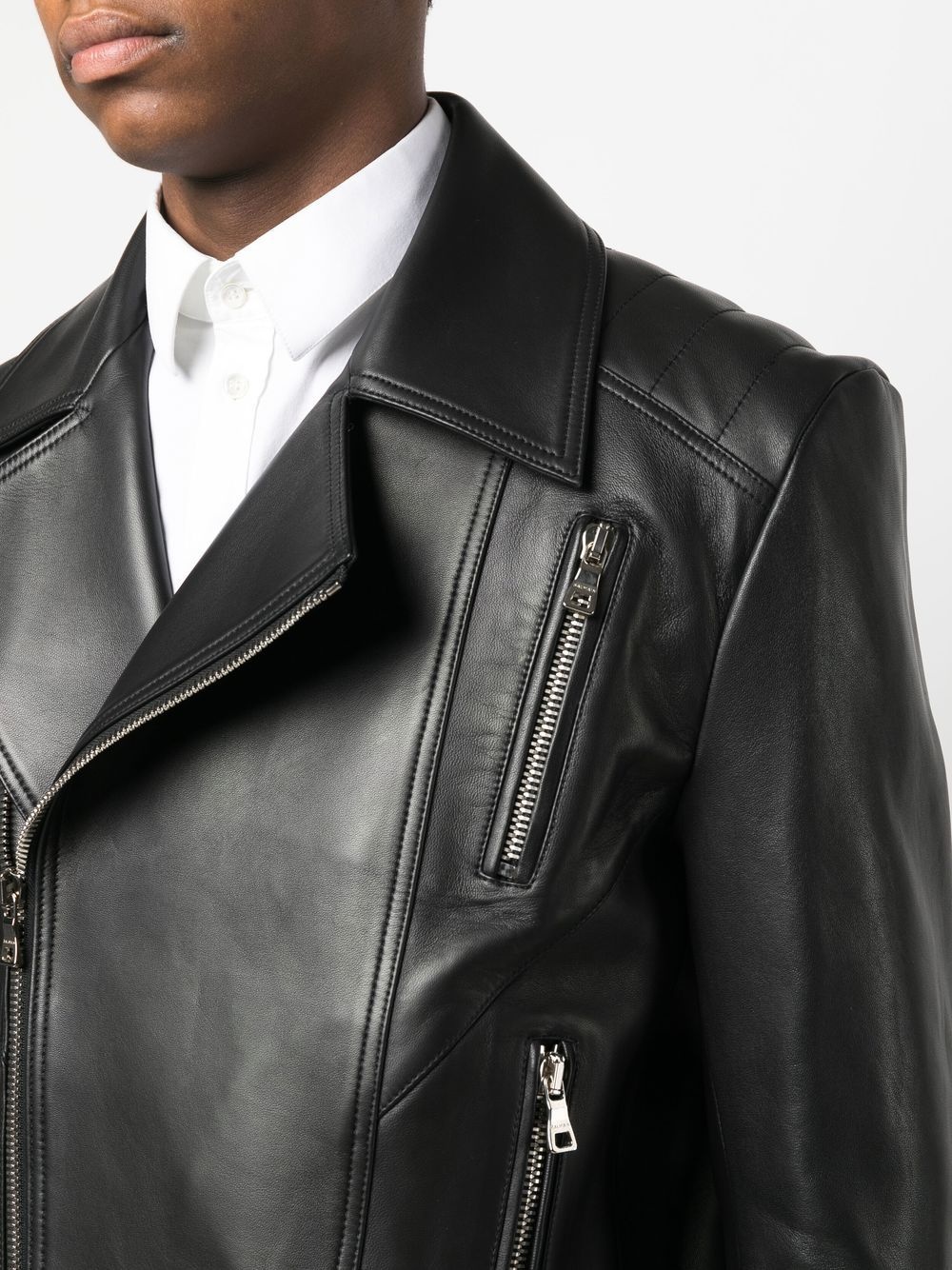 zip leather jacket - 5